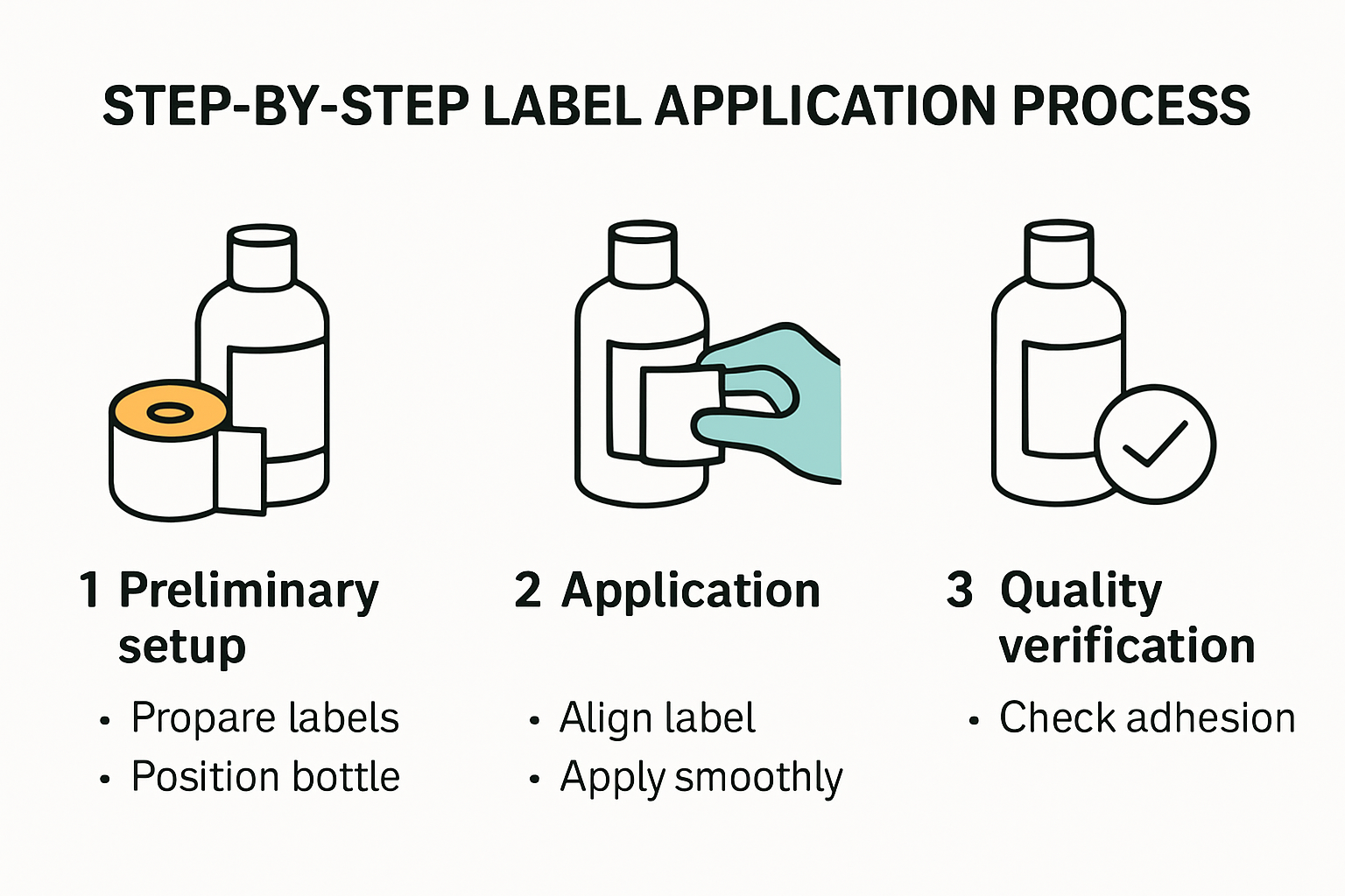 Infographic showing the step-by-step label application process.