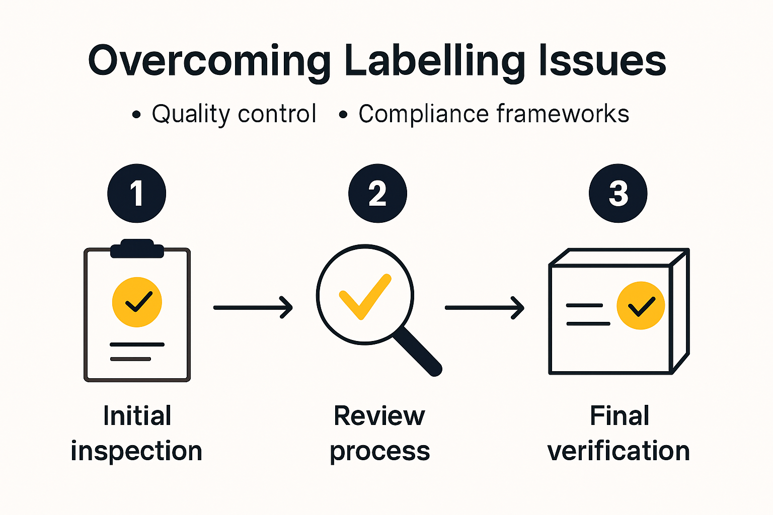 Infographic showing stages of labelling quality control.