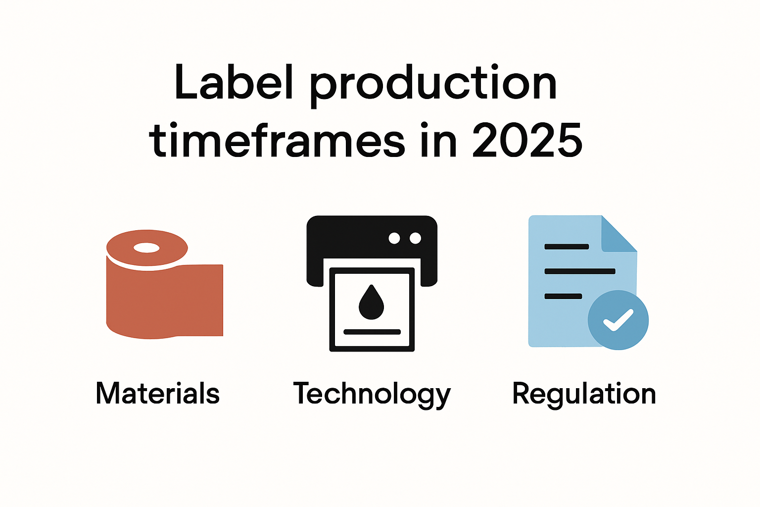 Infographic showing key factors in label production timeframes