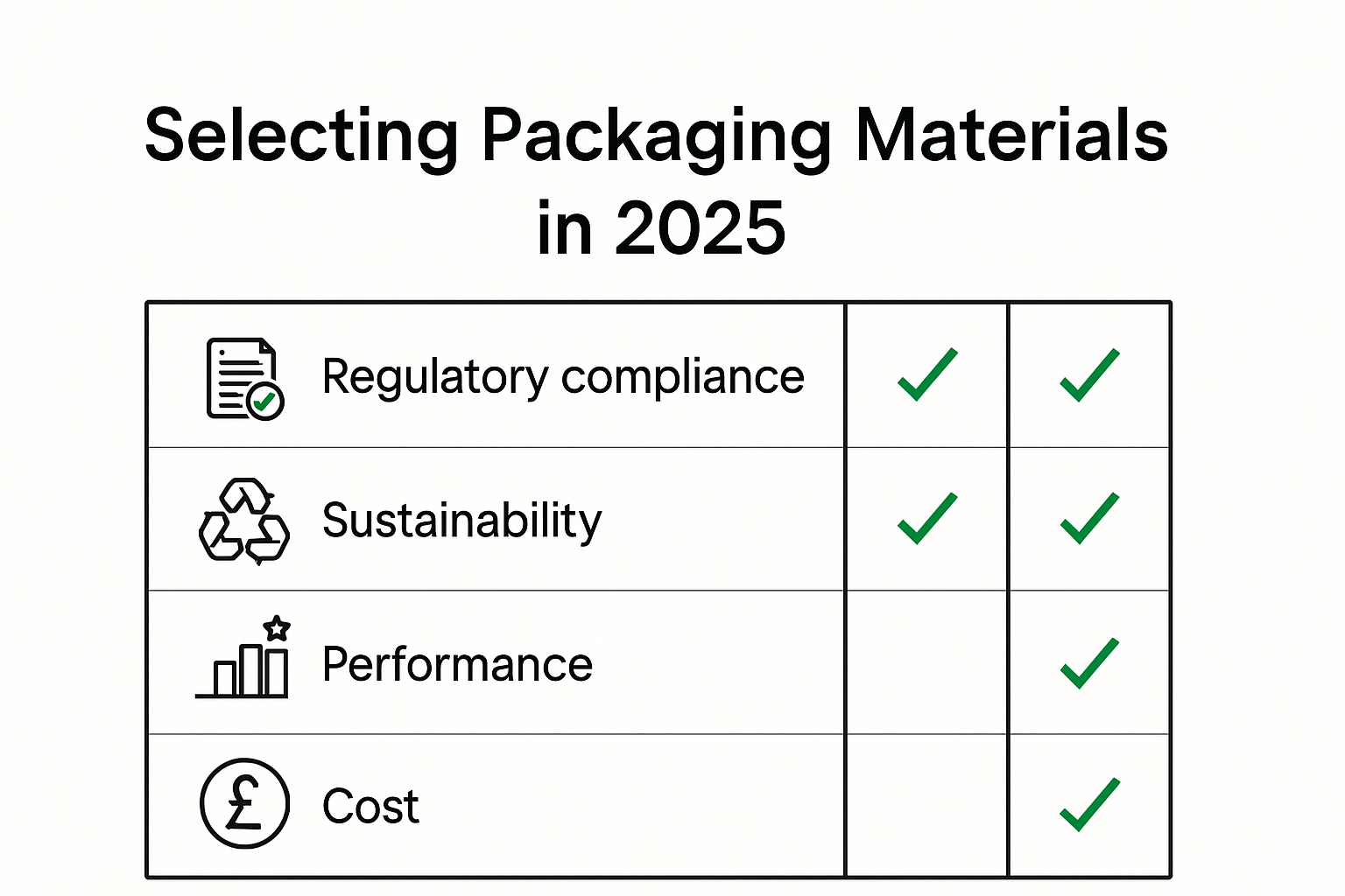 Checklist of packaging material considerations for 2025