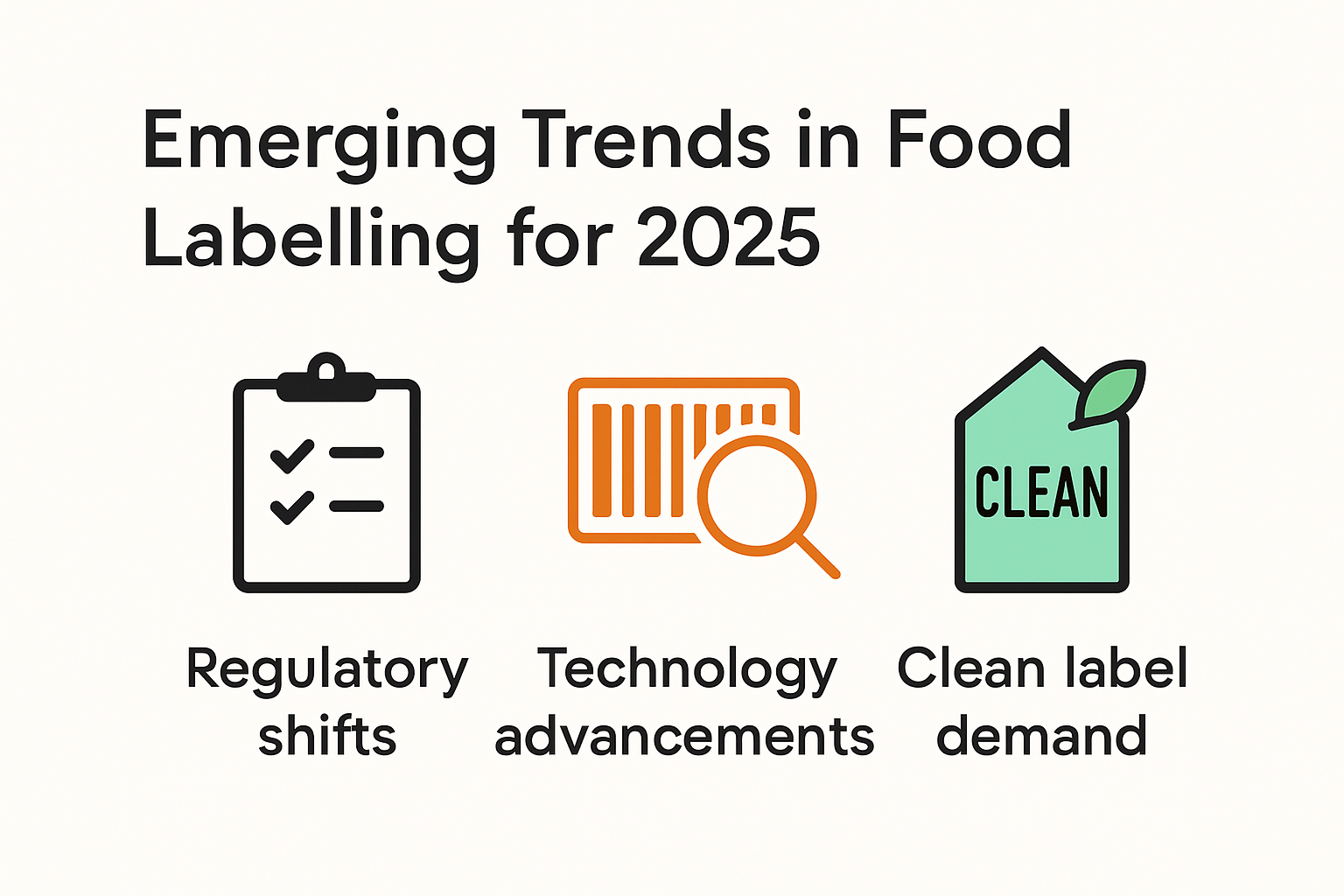 Infographic illustrating trends in food labelling for 2025