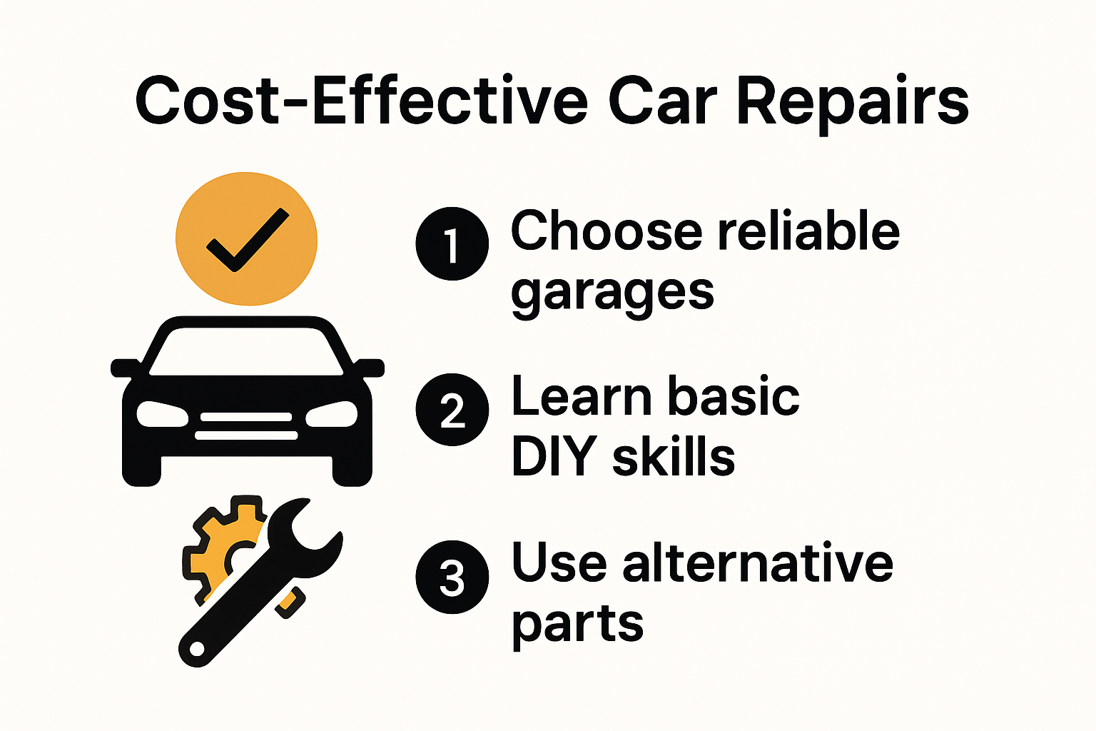 Infographic illustrating cost-effective car repair strategies