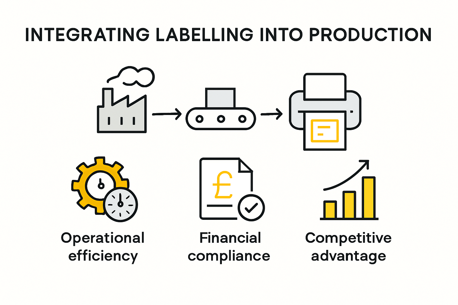 Infographic showing benefits of integrating labelling in production