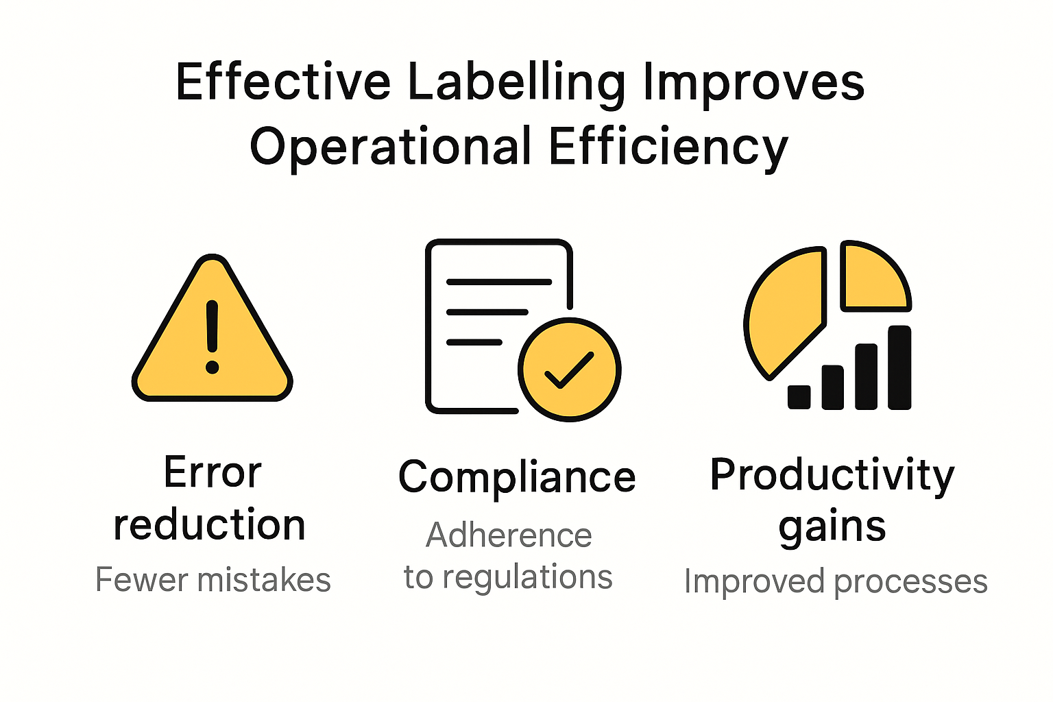 Infographic showing labelling impact on operational efficiency metrics.