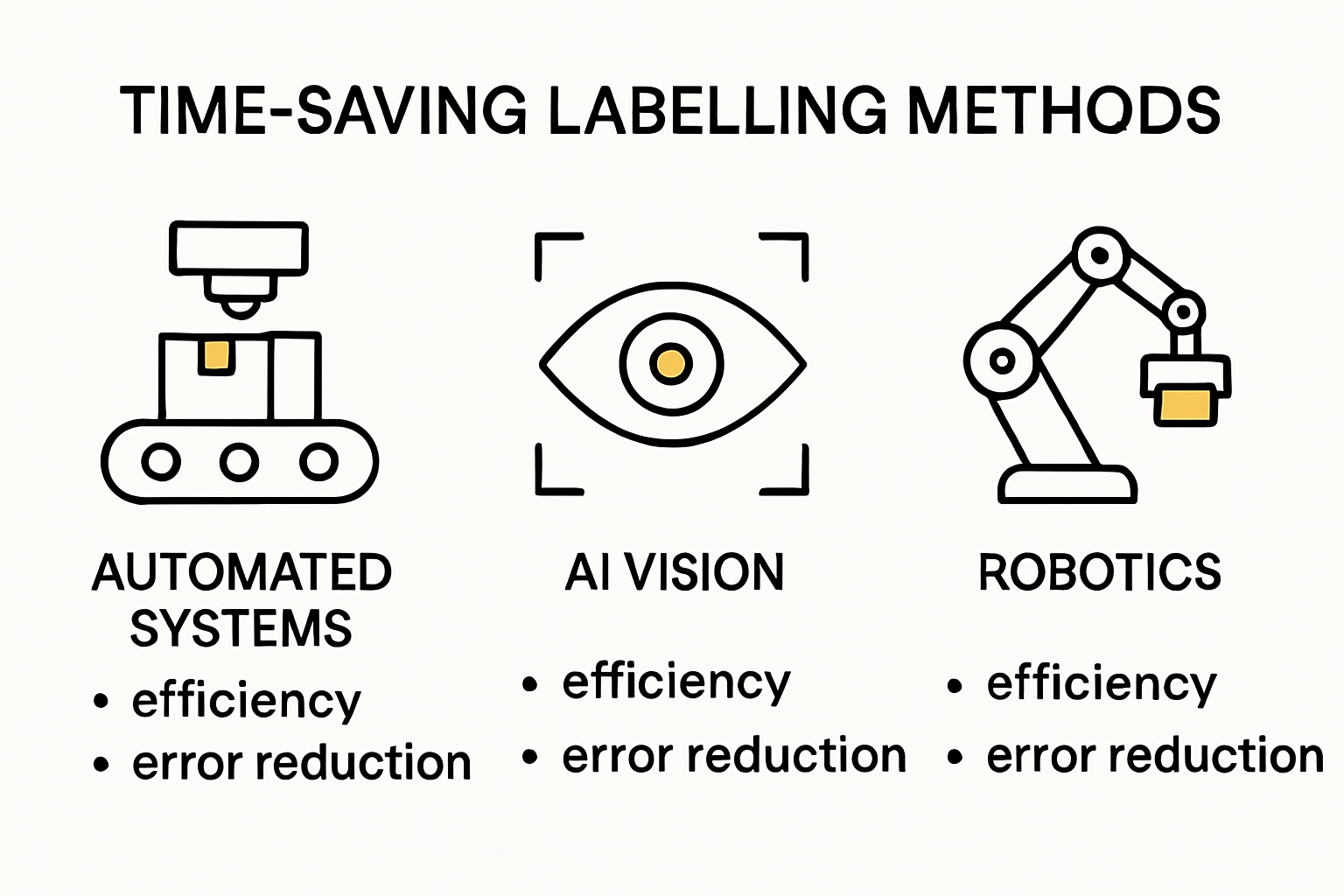 Infographic showing time-saving labelling methods for manufacturers