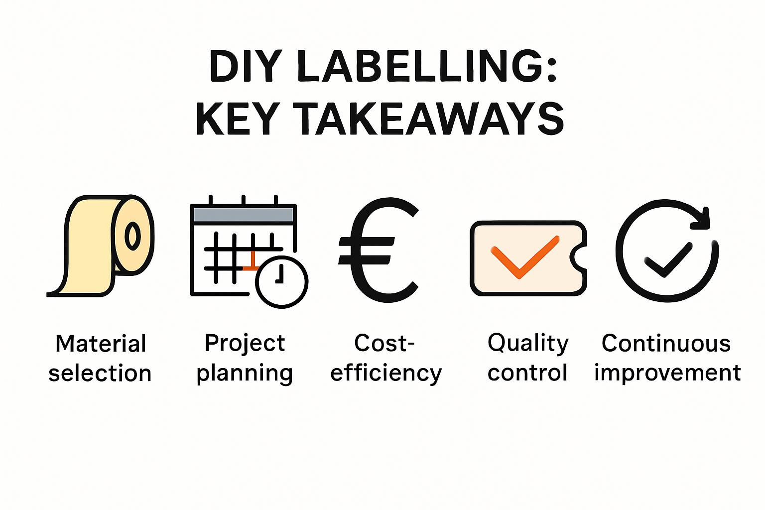 Infographic summarising 5 key DIY labelling takeaways