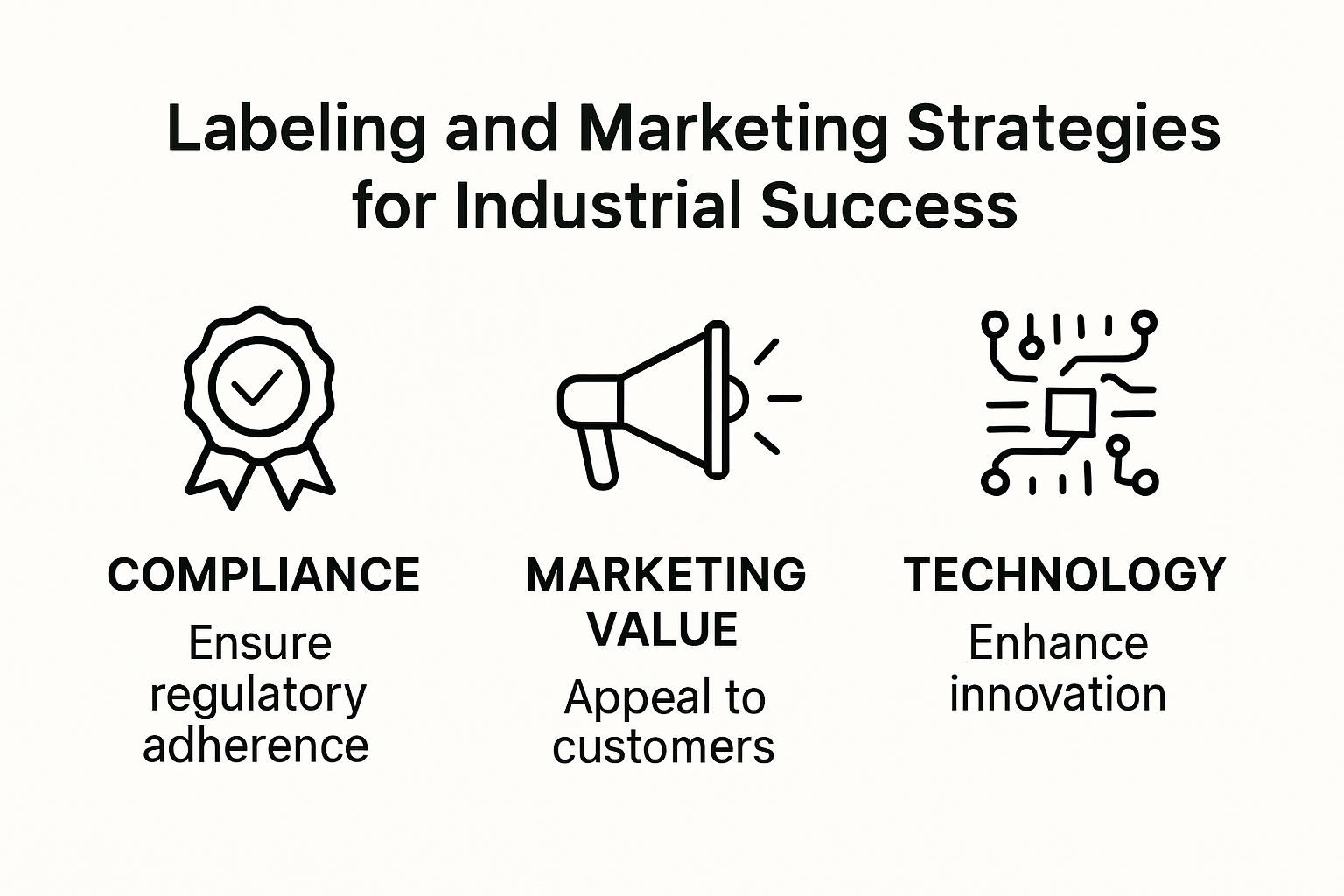 Five key takeaways in labeling and marketing strategies infographic