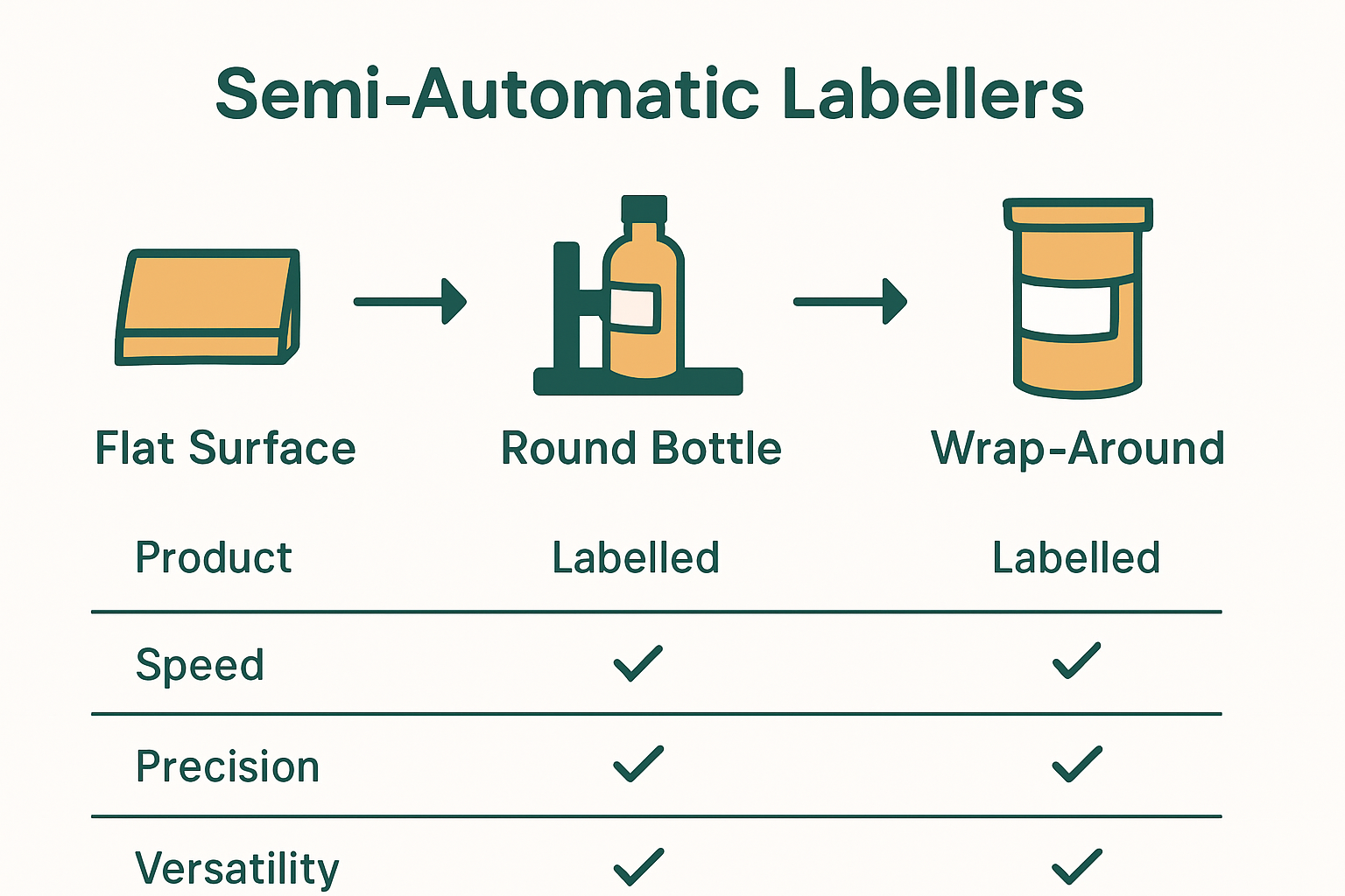Infographic comparing semi-automatic labeller types