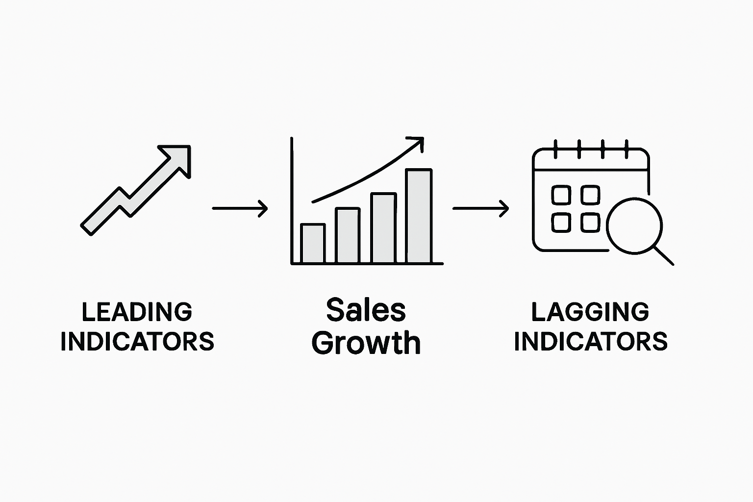 Infographic showing types of sales metrics