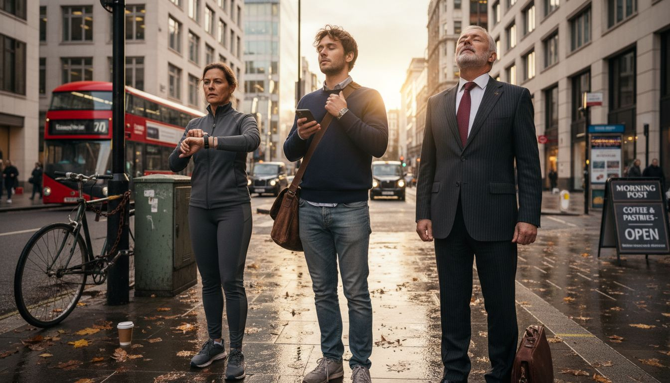 Diverse adults showing resilience in daily routines