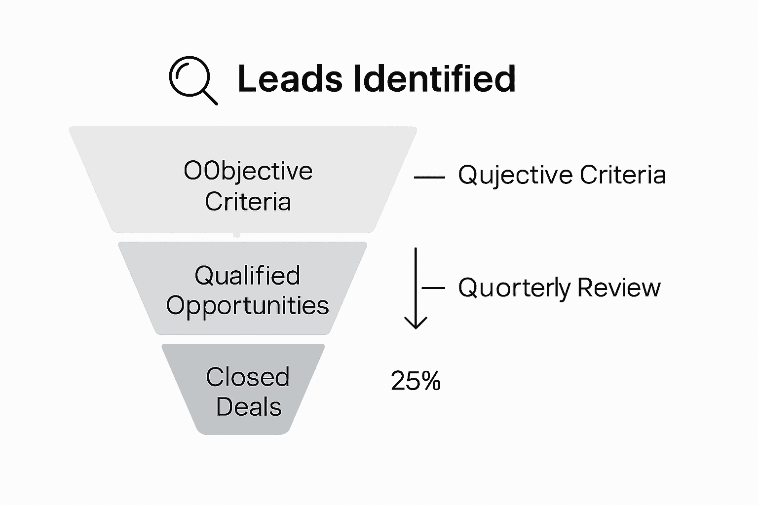 Deal qualification funnel infographic with icons