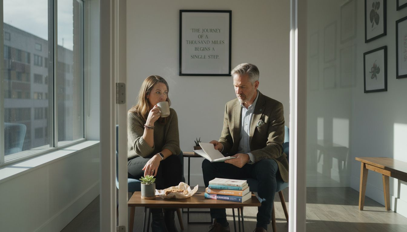 Client and coach in active mindset coaching session