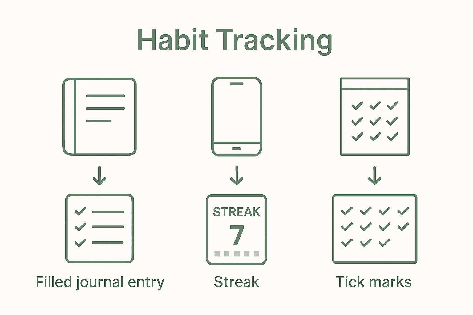 Infographic comparing three habit tracking tools