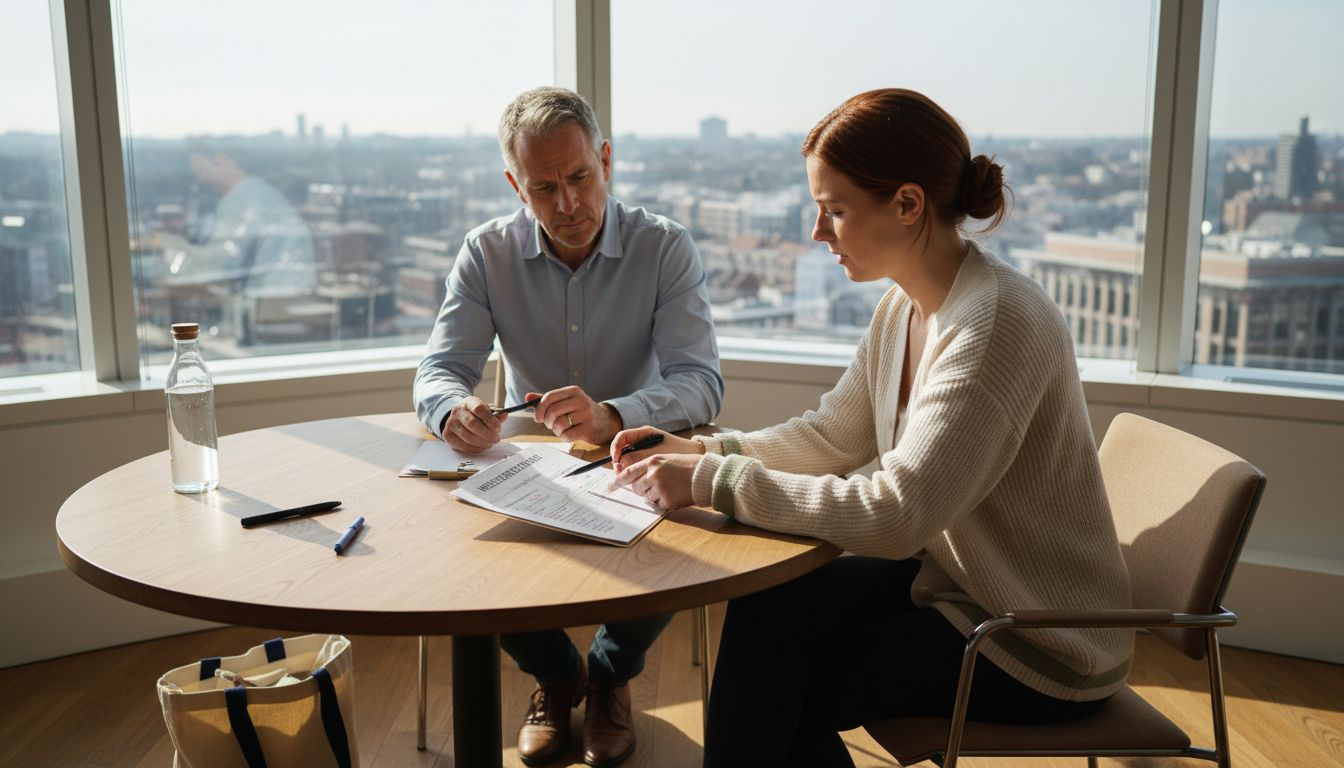 Coach guides client at city office table