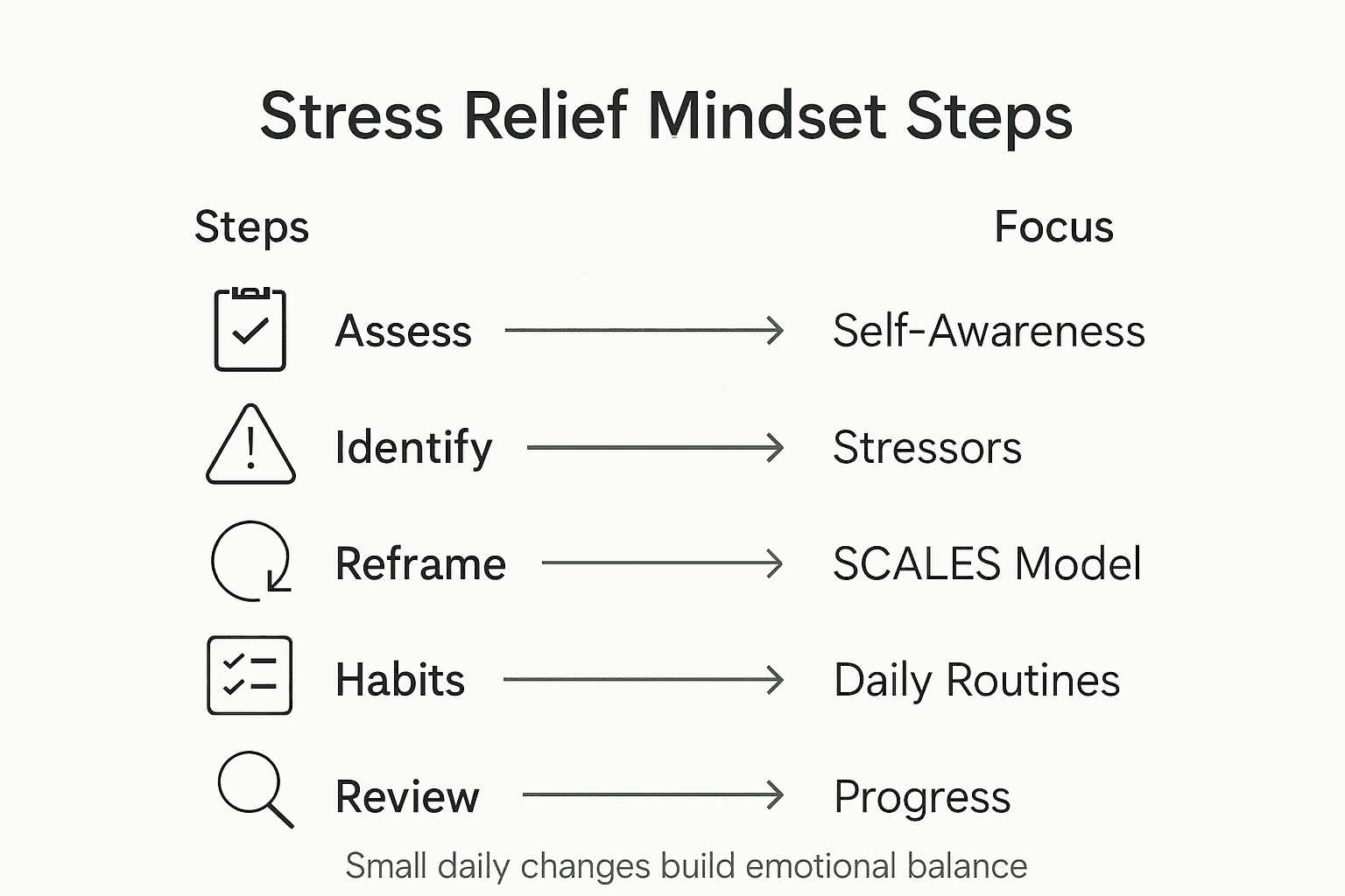 Infographic showing mindset coaching steps overview