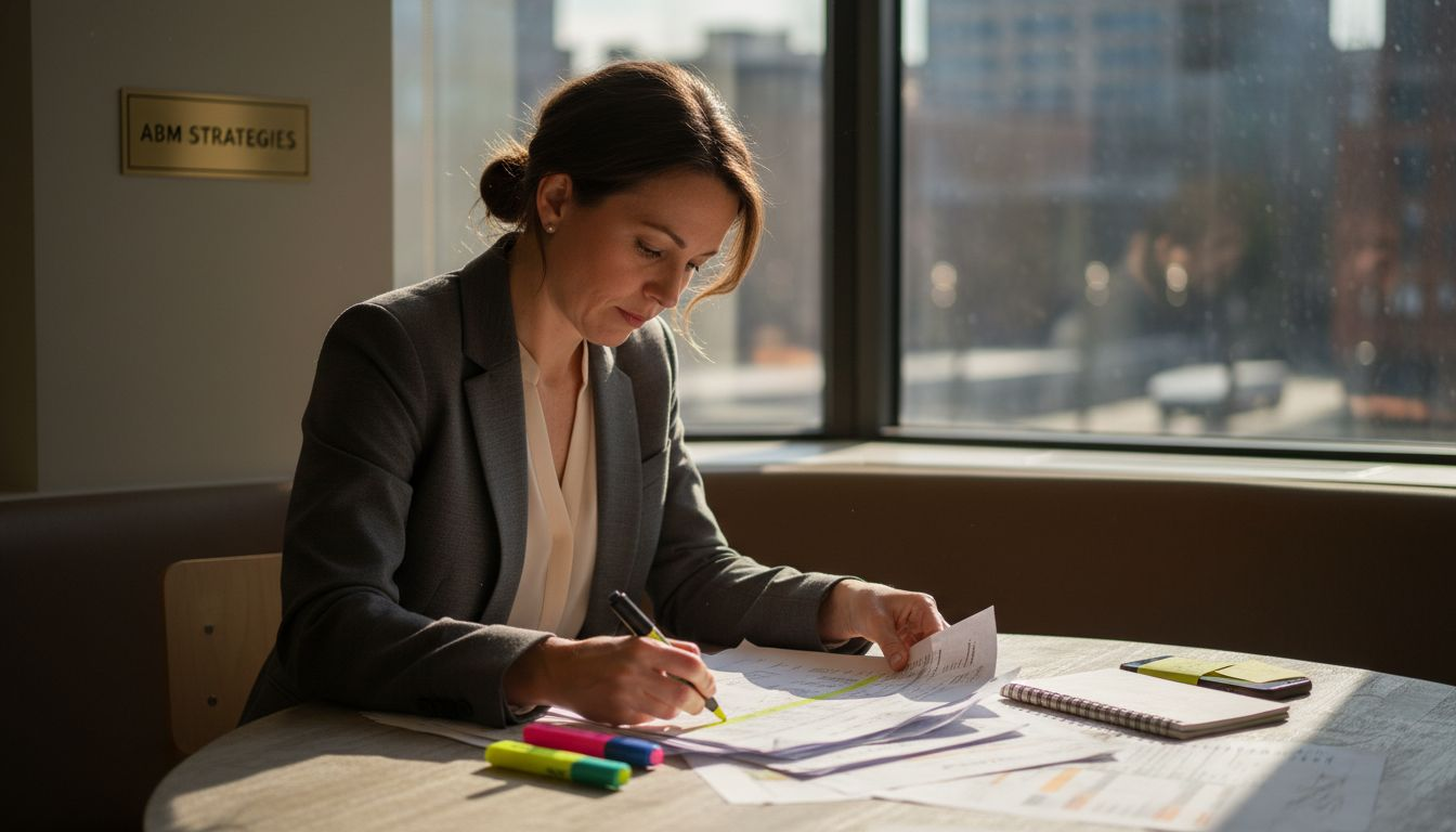 Marketing analyst working on ABM spreadsheets