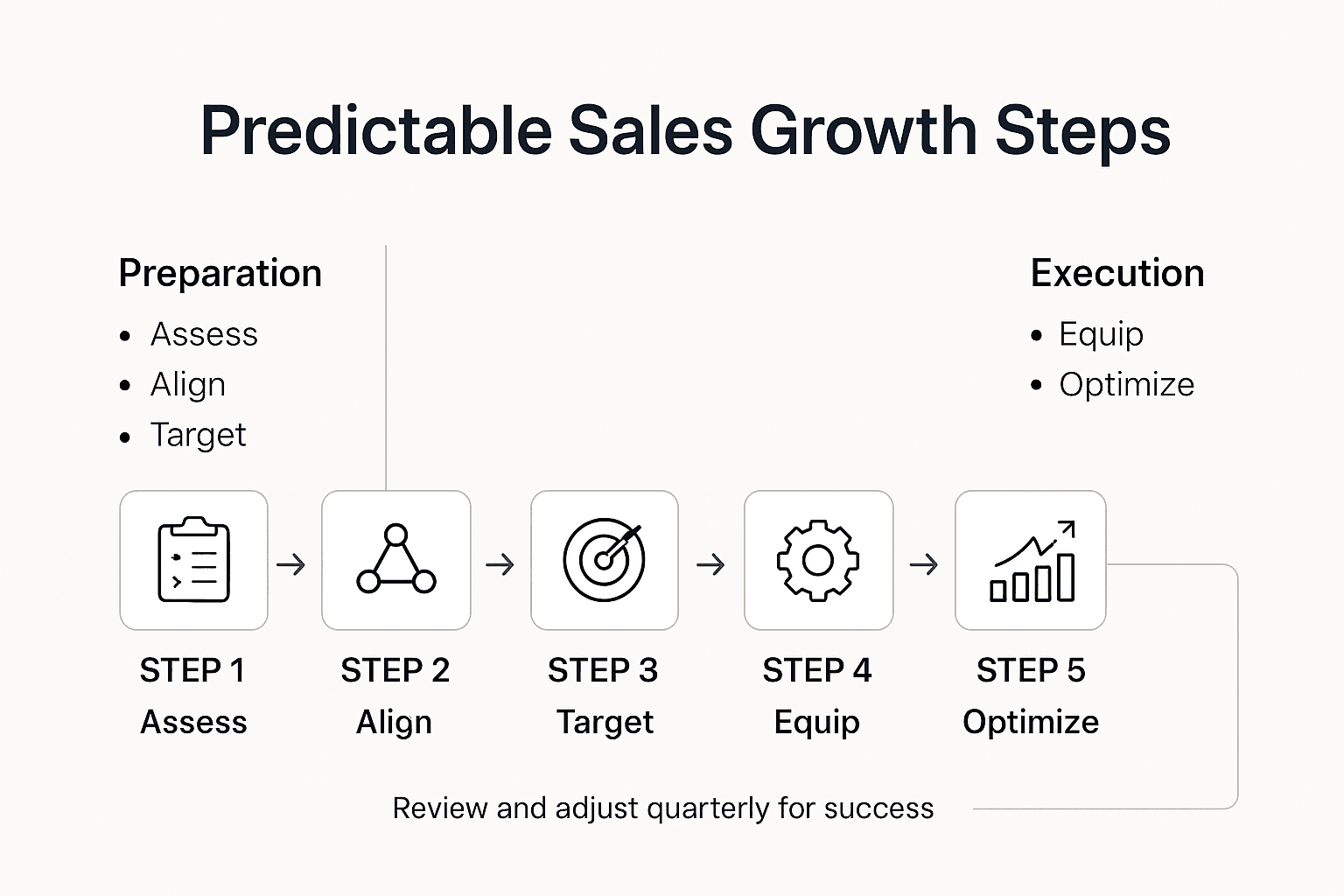 Infographic visualizing sales strategy roadmap
