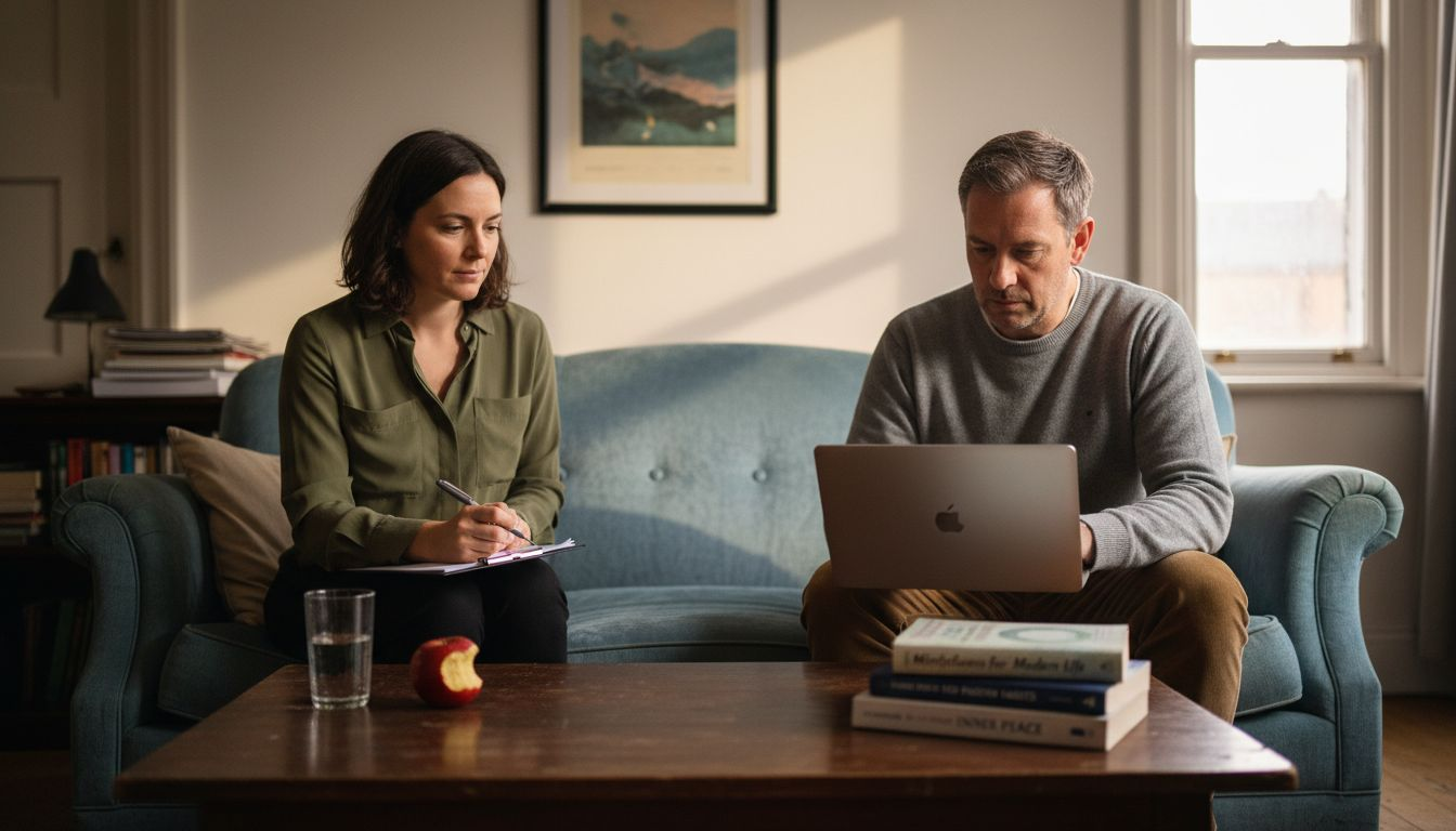 Coaching session addressing work burnout at home