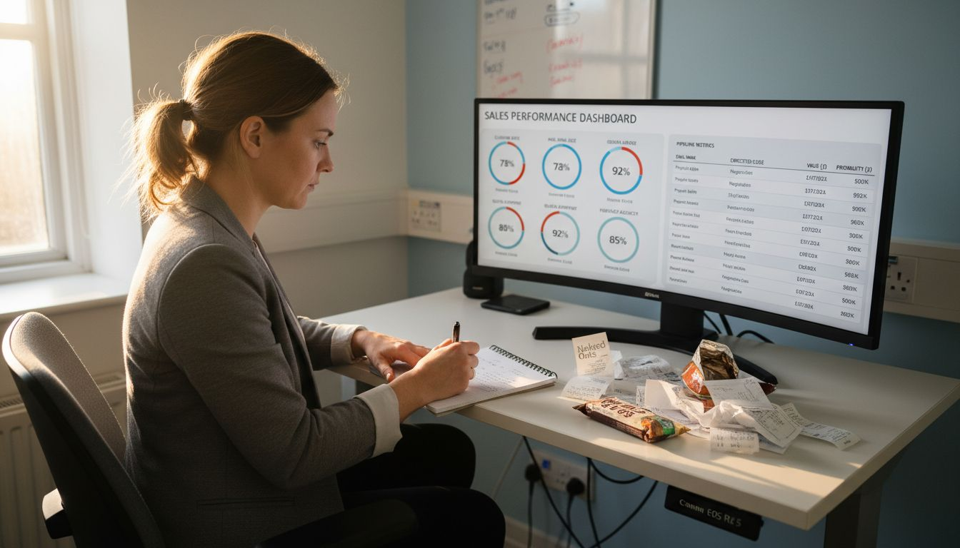 Sales manager reviewing real-time dashboard