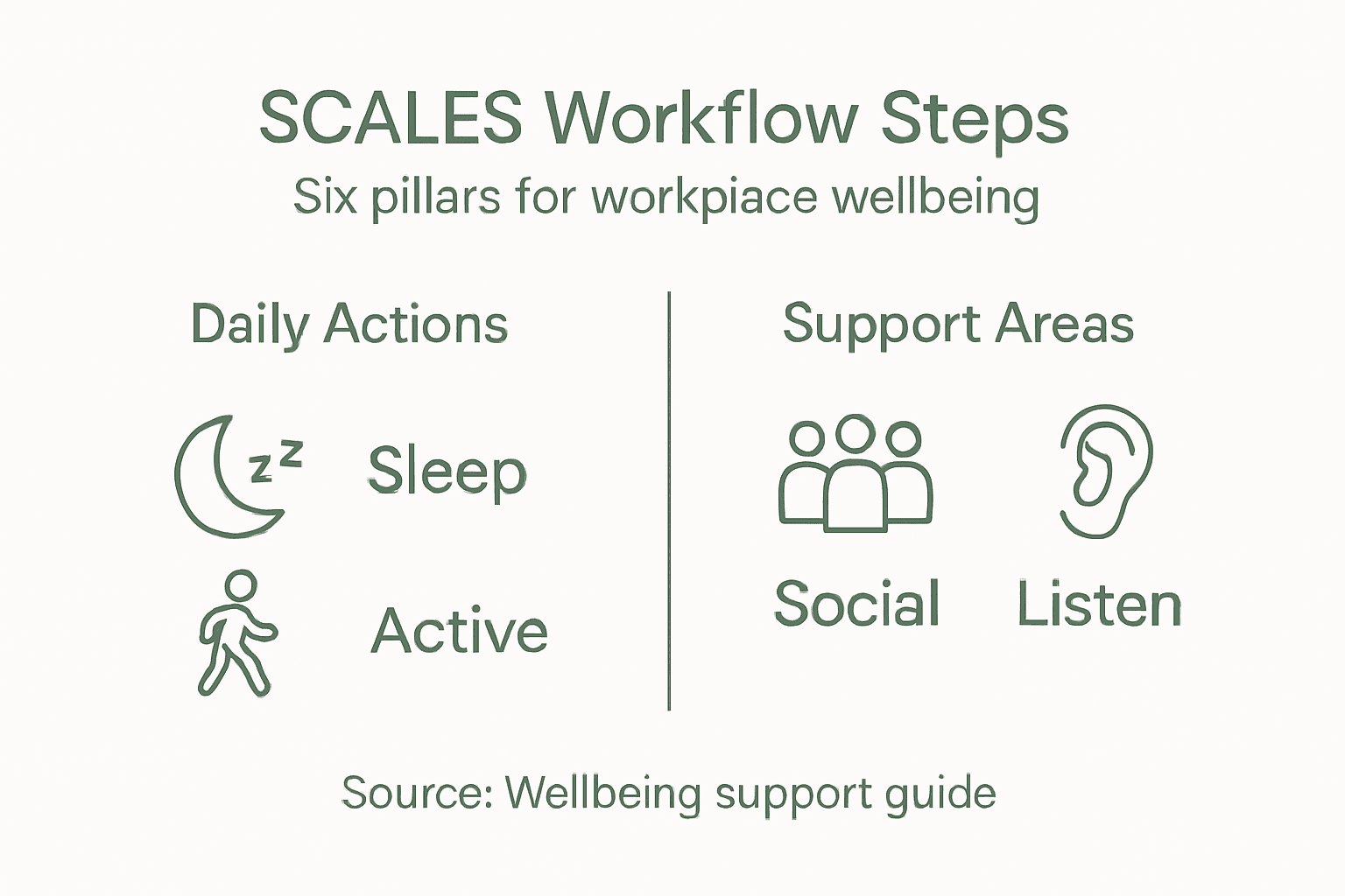Infographic with SCALES workflow steps