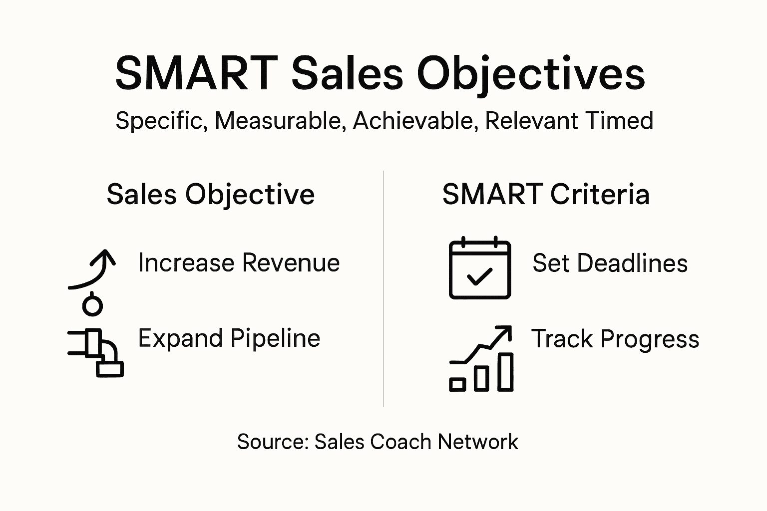 Infographic showing SMART sales objectives