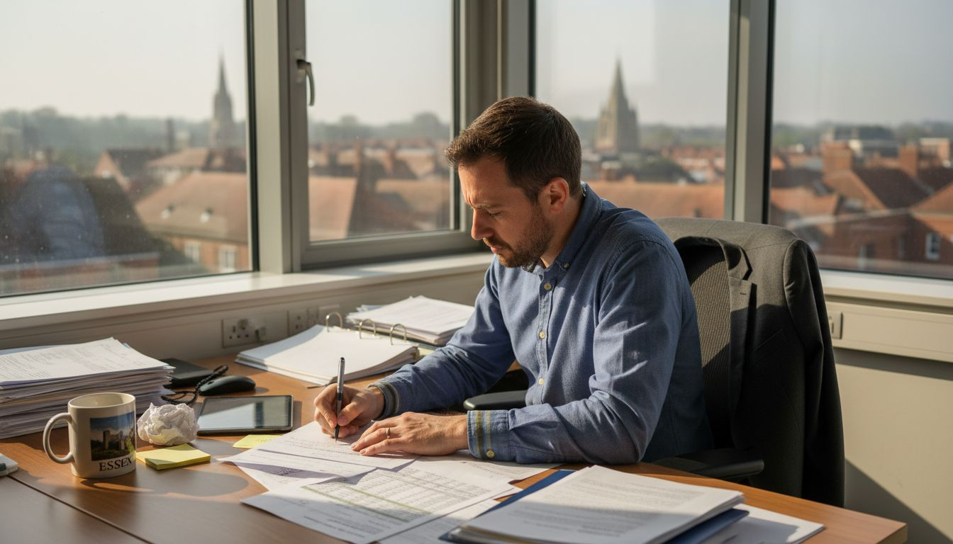 Essex office professional working on resilience worksheet