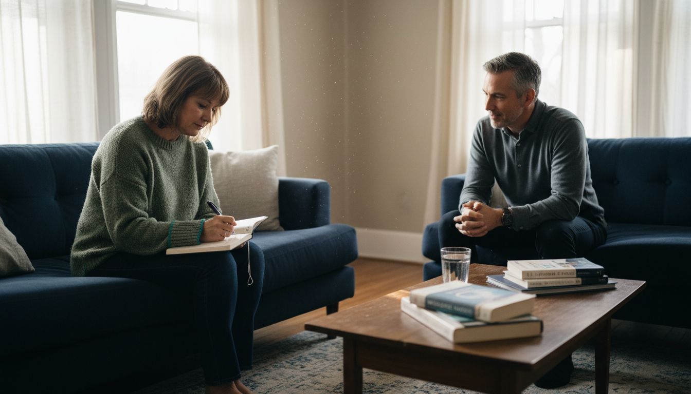 Personal wellbeing coaching casual, cozy setting