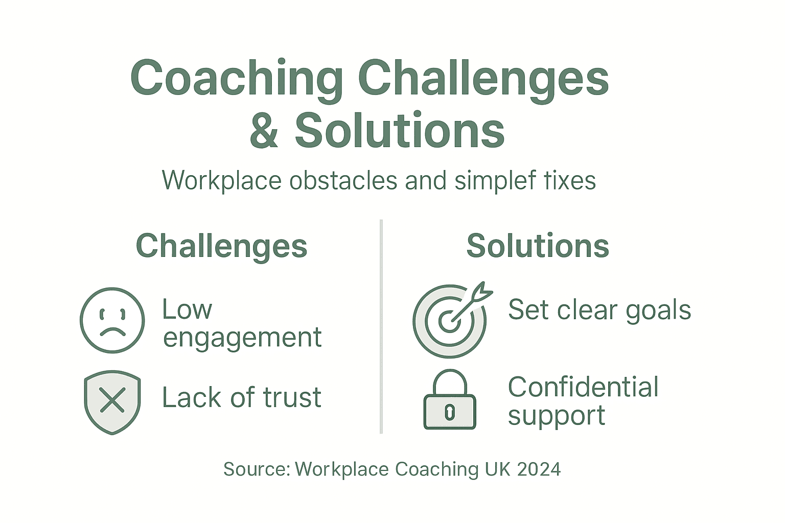 Infographic outlining coaching obstacles and solutions