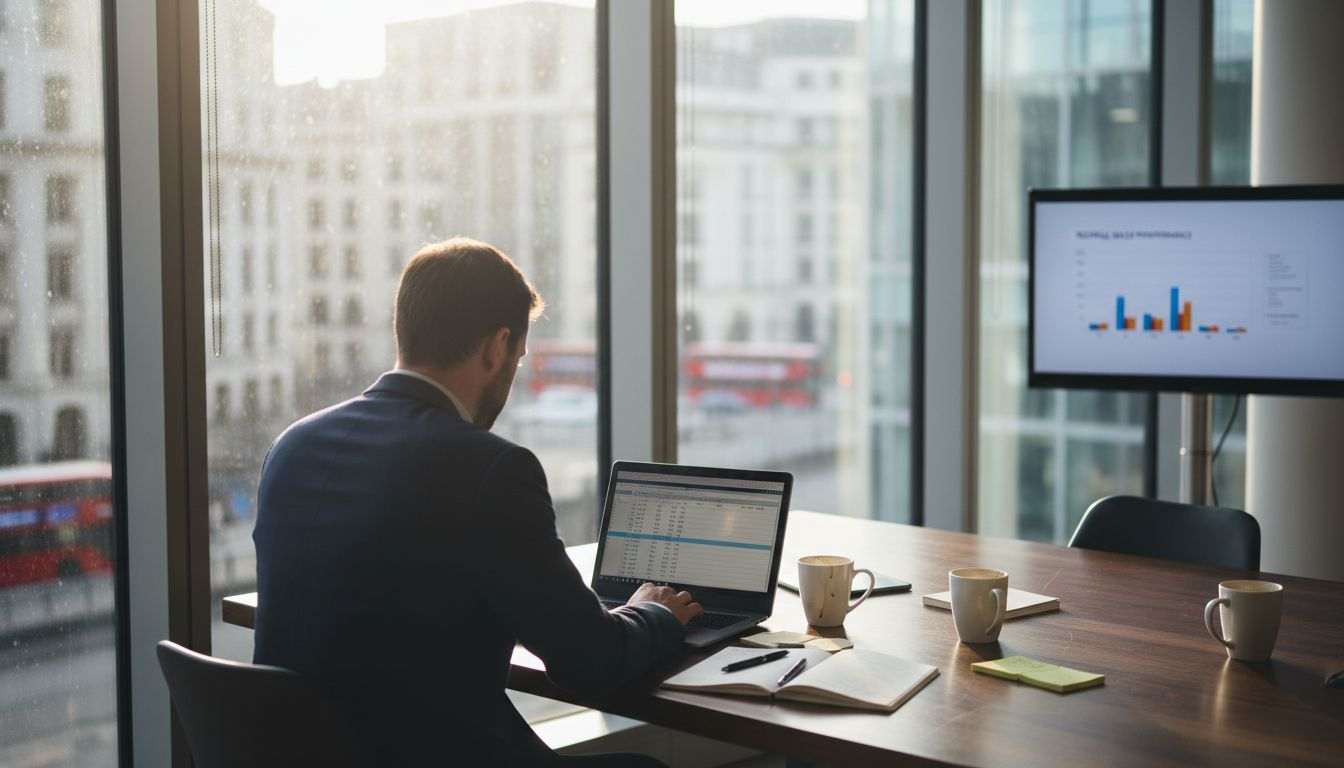 Sales manager analyzing revenue growth plans