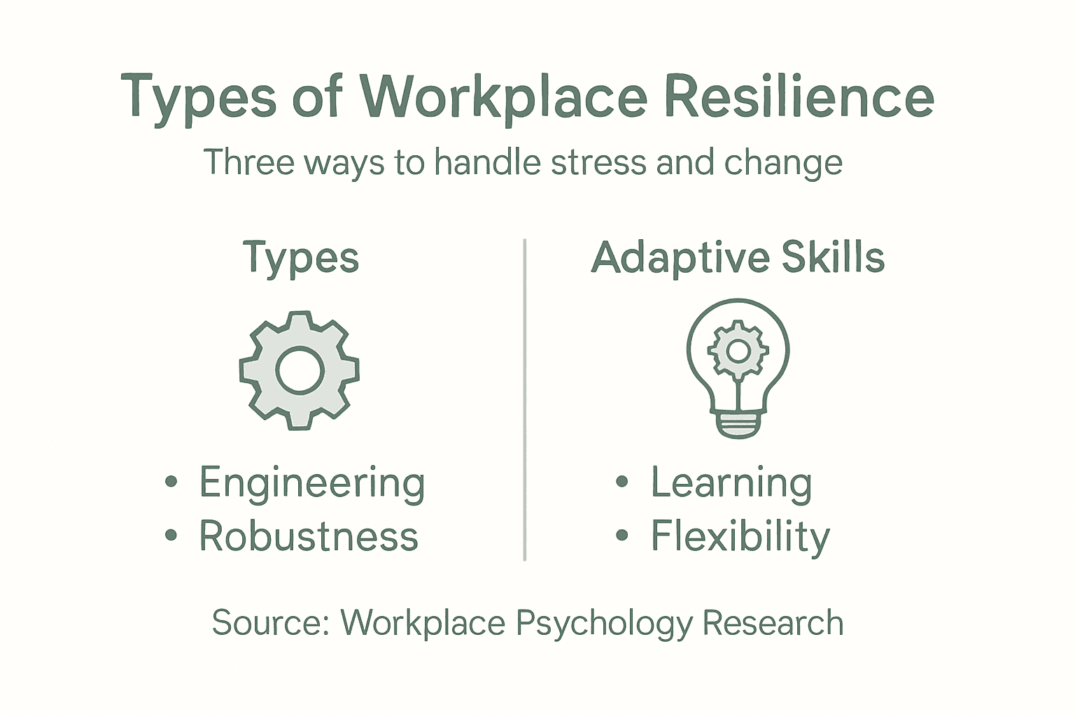 Infographic comparing workplace resilience types