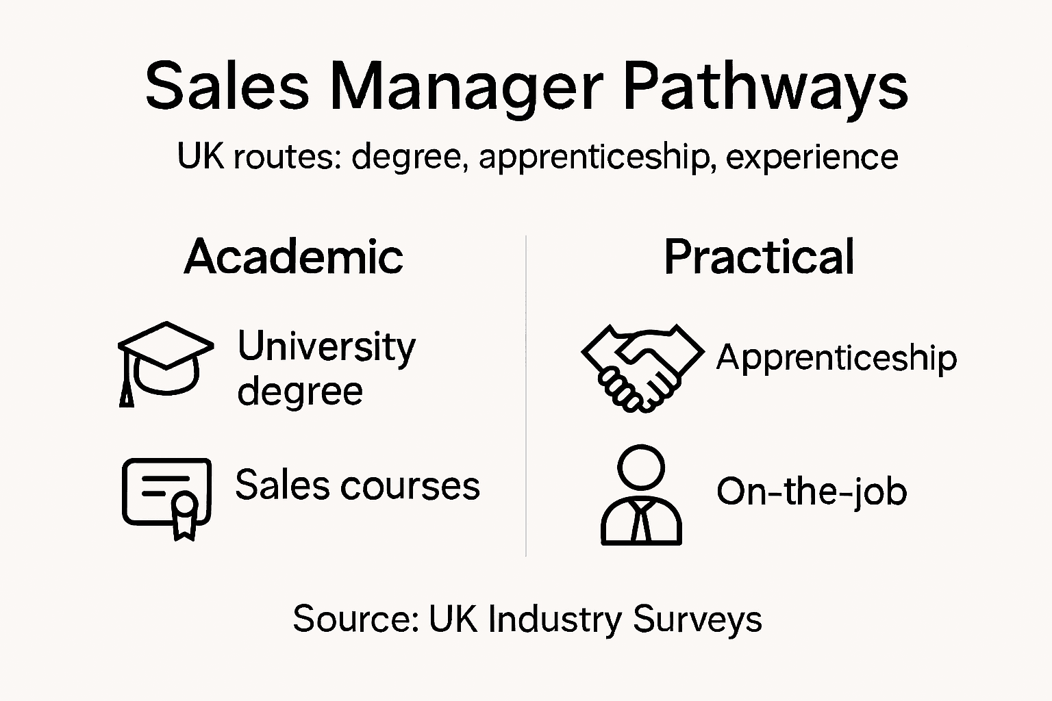 Infographic on UK sales manager qualification routes