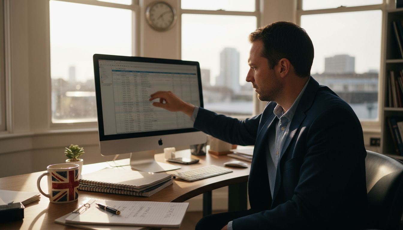 Professional at desk with morning routine