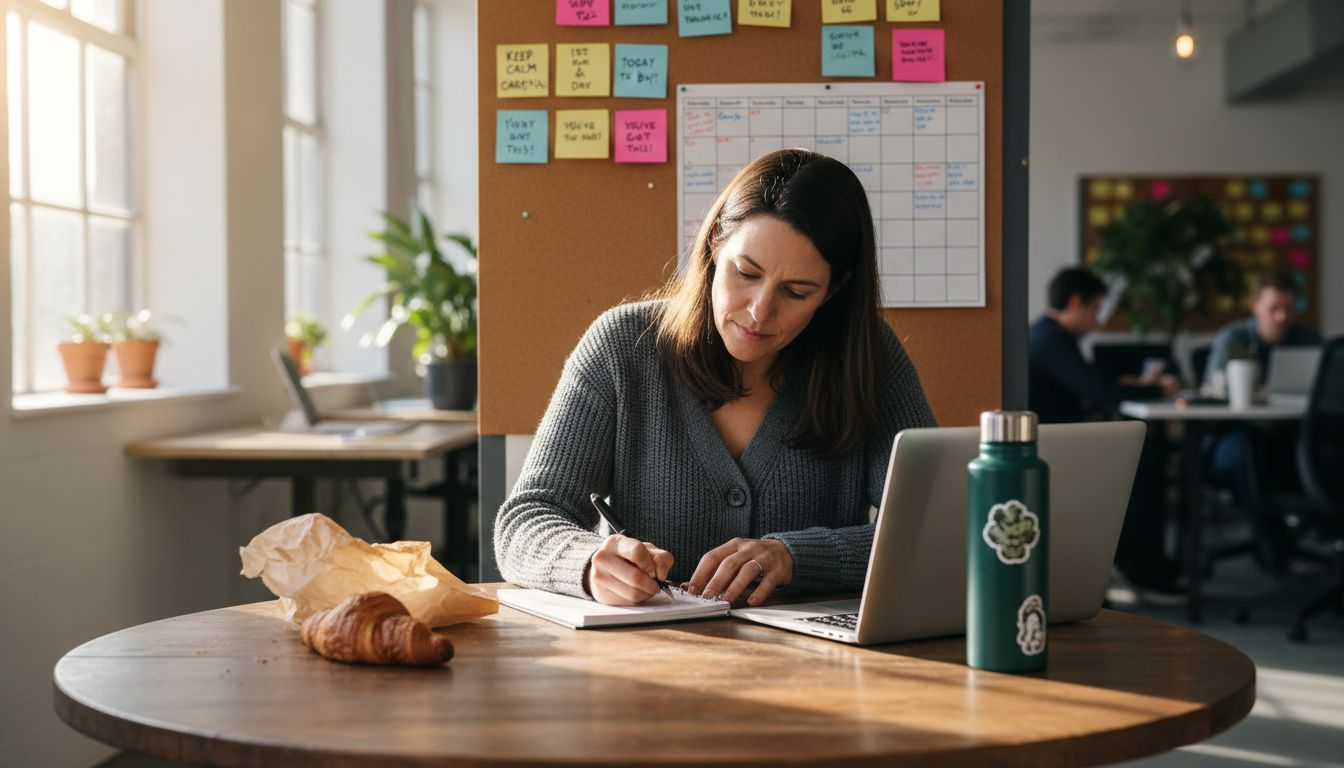Woman planning work-life balance in office
