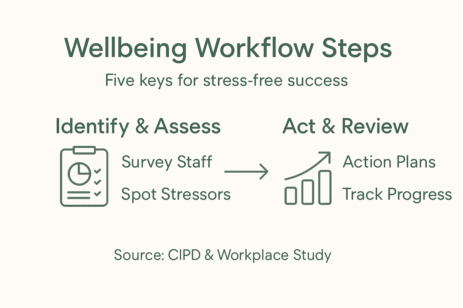 Infographic of workplace wellbeing workflow steps