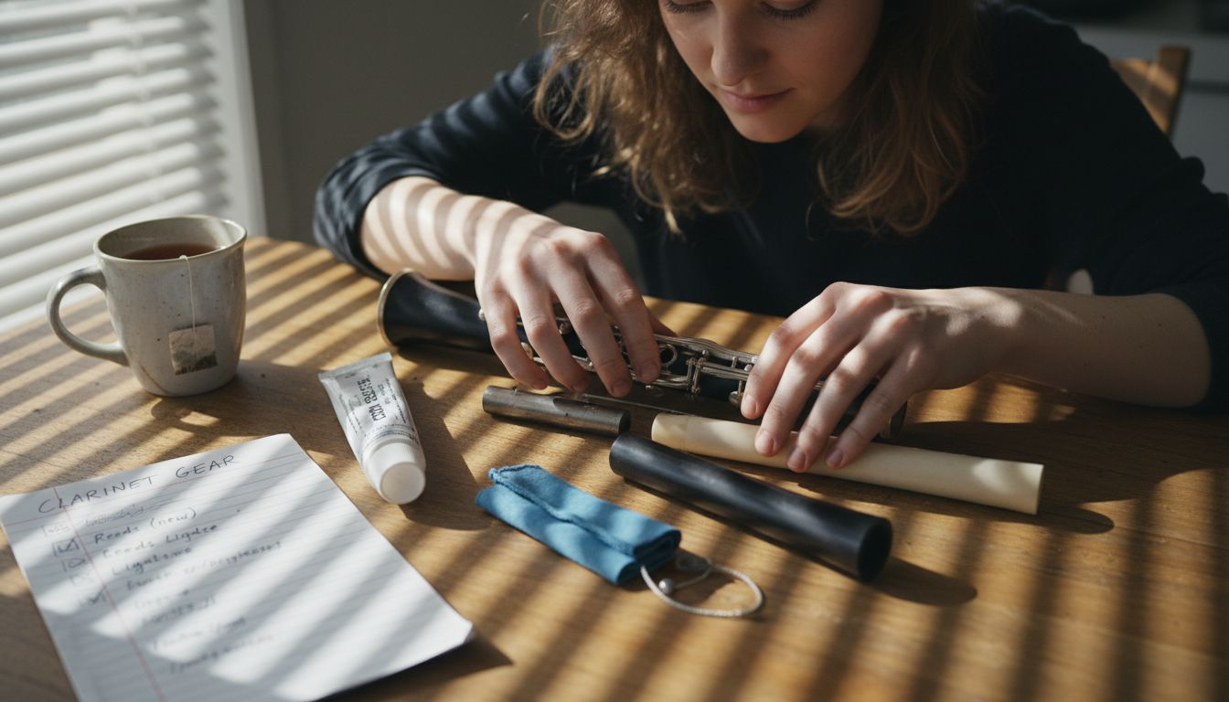 Clarinet toolkit items arranged for practice
