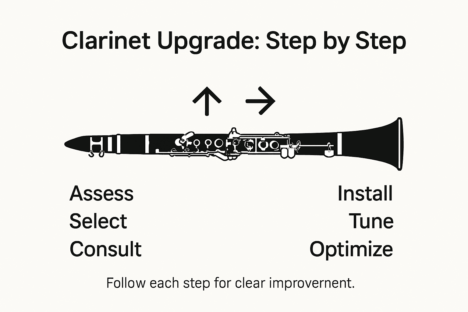 Infographic overview of clarinet upgrade steps