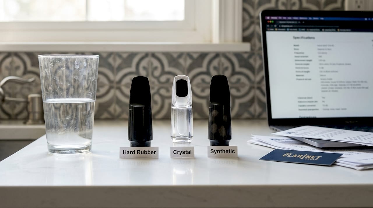 Clarinet mouthpieces in material comparison