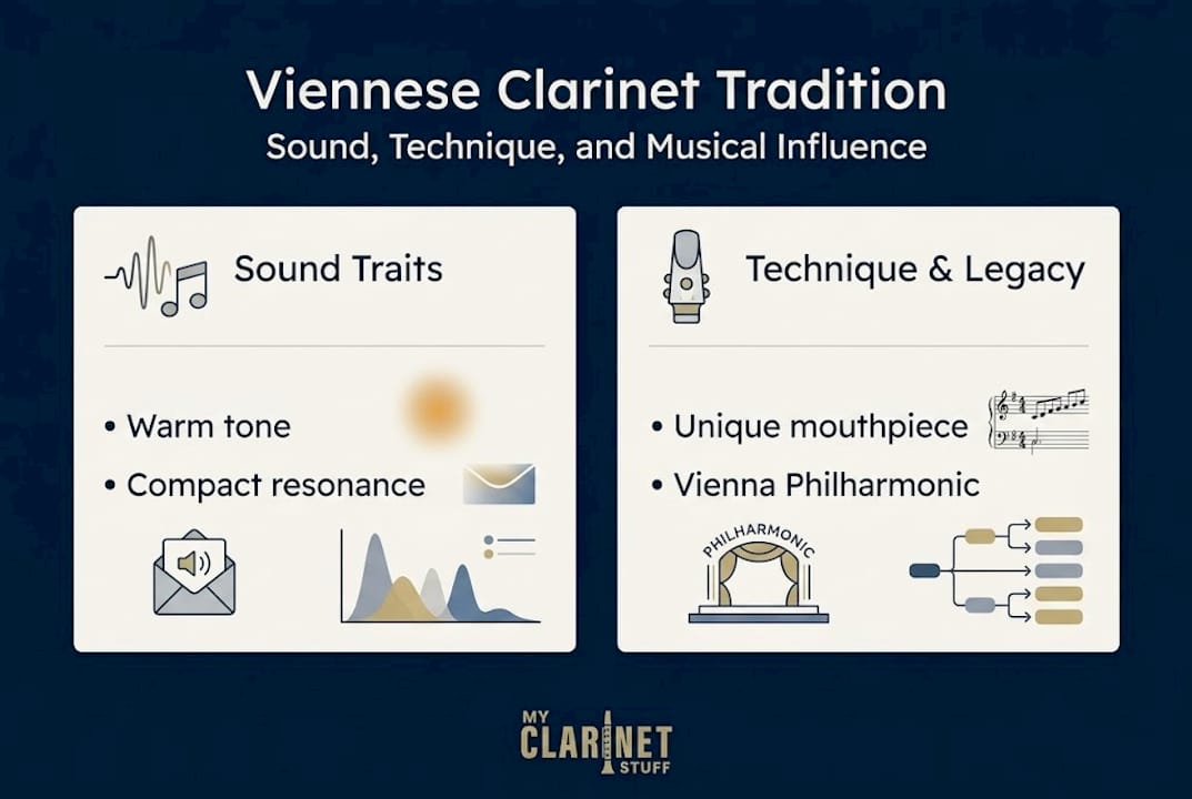 Infographic of Viennese clarinet sound and influence