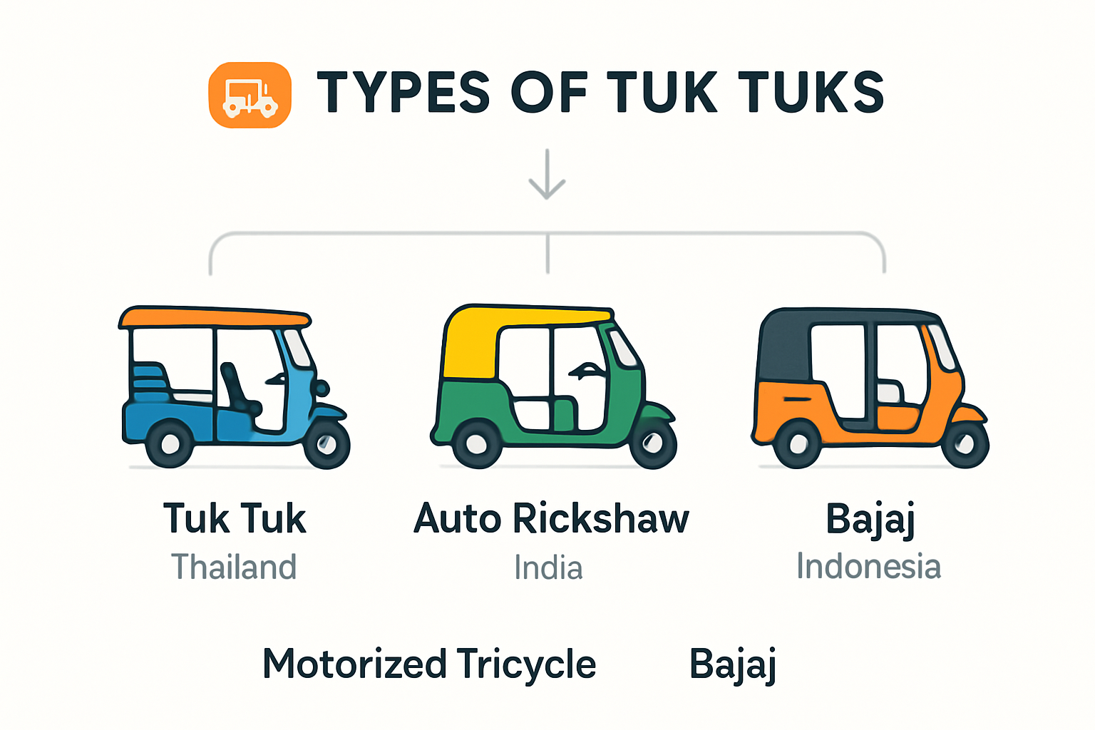 Types of tuk tuks infographic