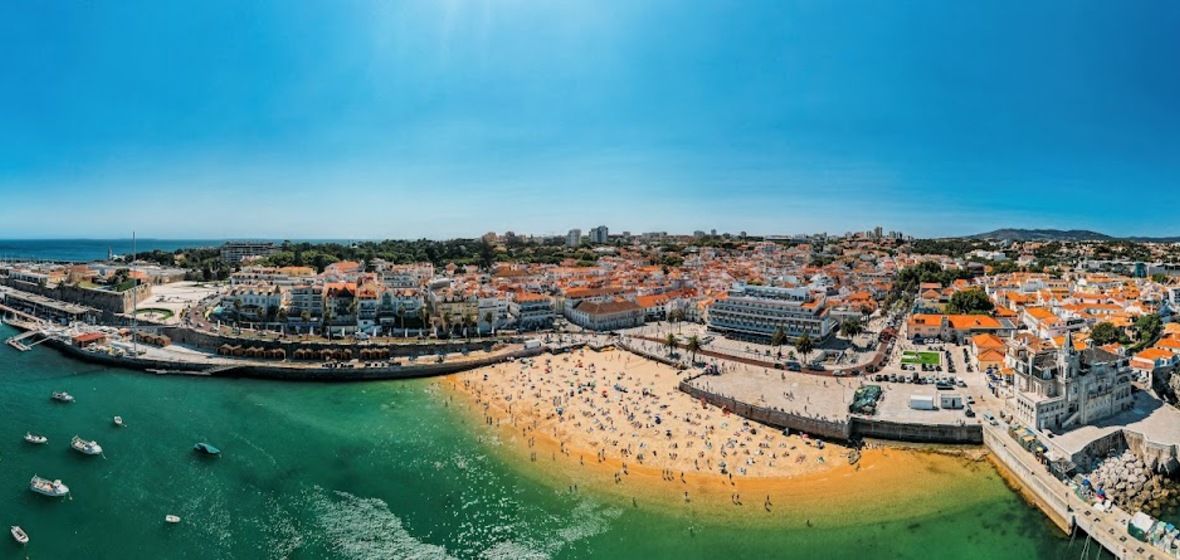 Beautiful beach scene in Cascais, Portugal
