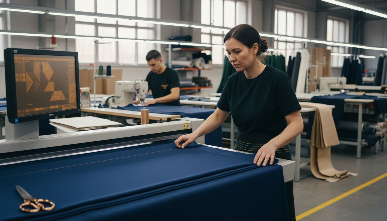 Zuschnitt Nähprozess Kleidung