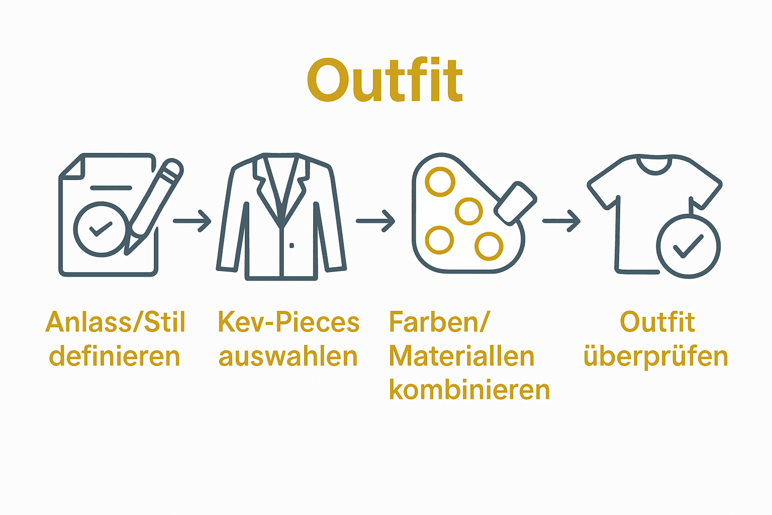 Infografik: Die 5 Schritte des Outfits zusammenstellen