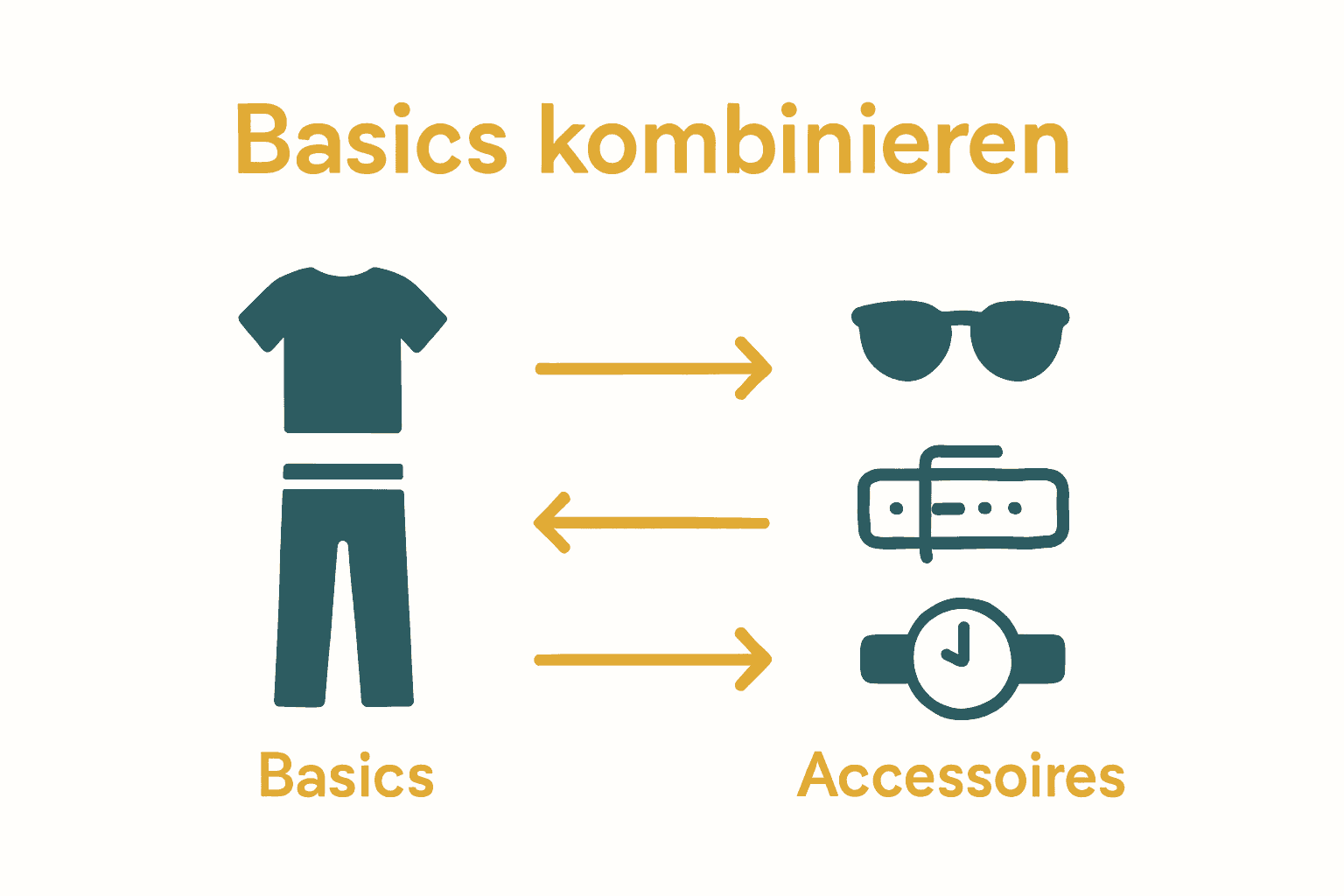 Infografik Mode-Basics Kleidung und Accessoires