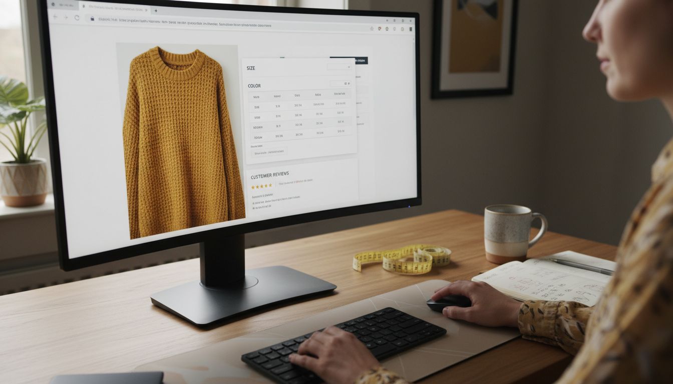 Modeartikel Produktdetails Bildschirm