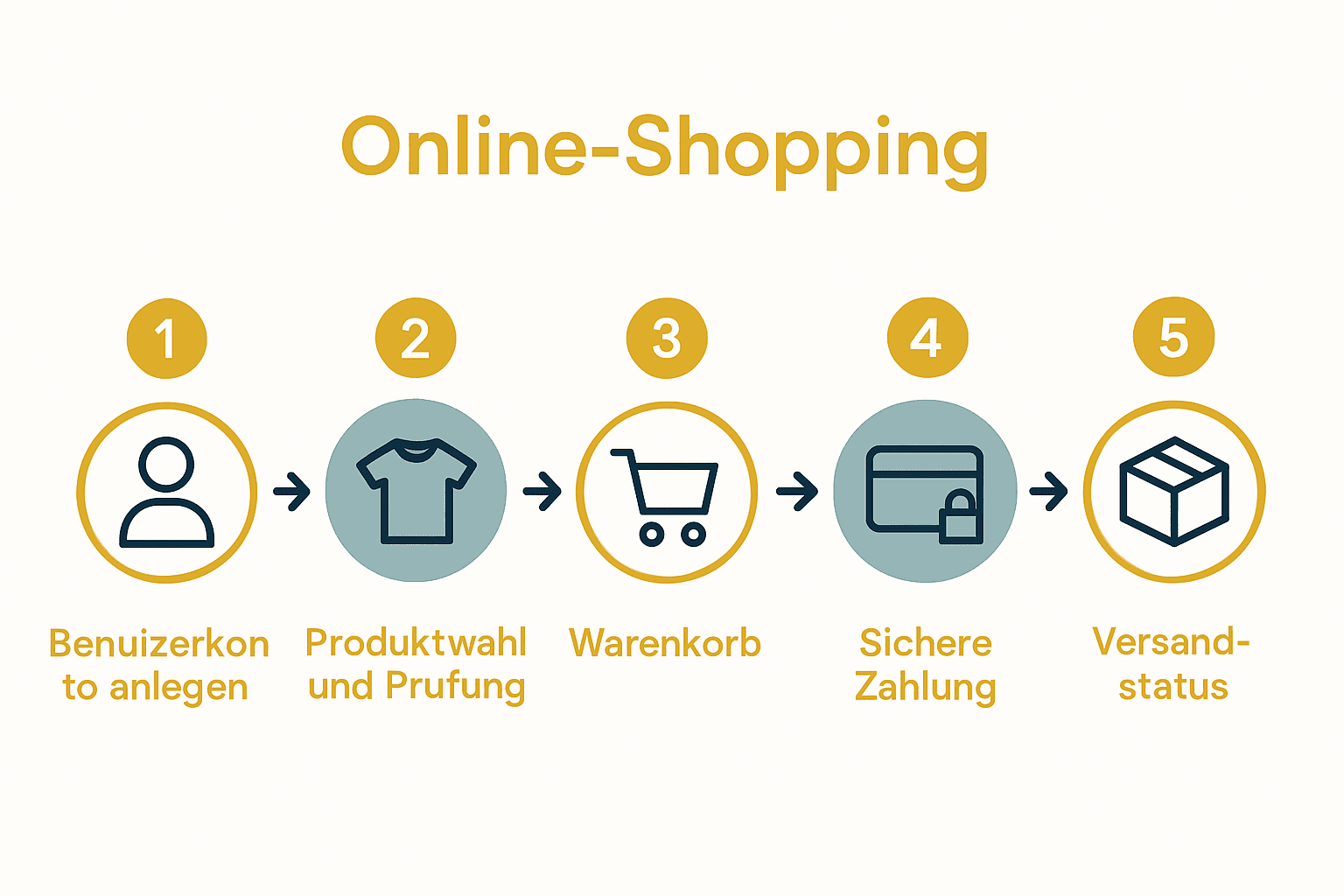 Infografik: 5 Schritte des Online-Shoppings bei Mode