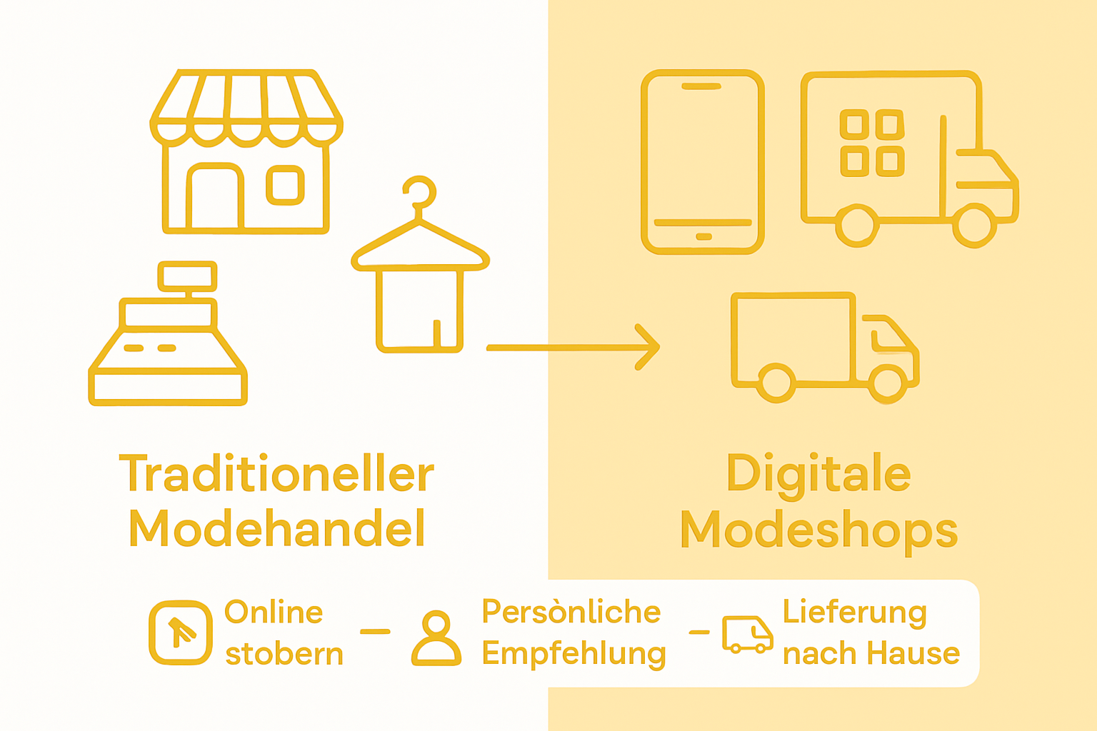 Infografik: Digitaler Modehandel versus klassische Modegeschäfte – ein Vergleich auf einen Blick