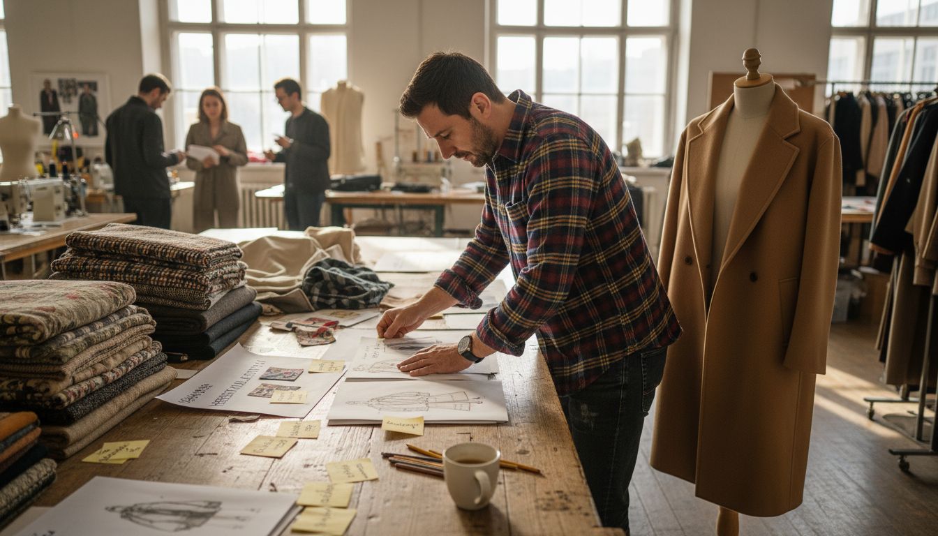 Ein Modedesigner arbeitet an einer neuen Kollektion, die perfekt auf die kommende Saison abgestimmt ist.
