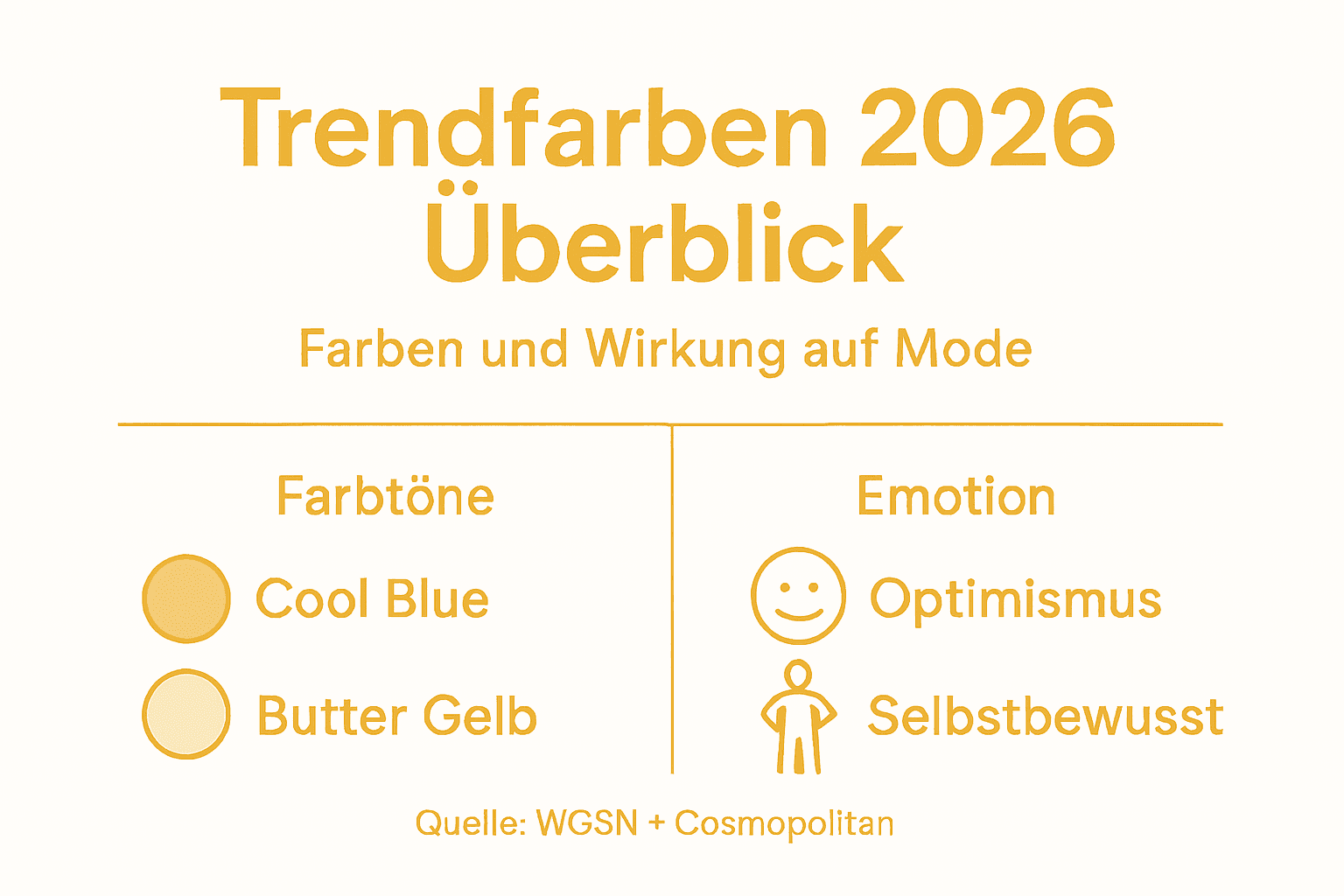 Trendfarben 2026 auf einen Blick – anschauliche Infografik mit allen Highlights