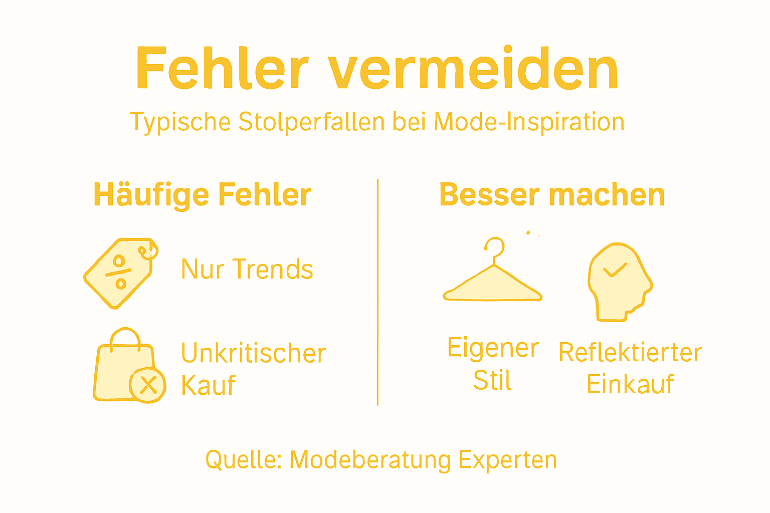 Infografik: Typische Stolperfallen bei der Suche nach Mode-Inspiration vermeiden