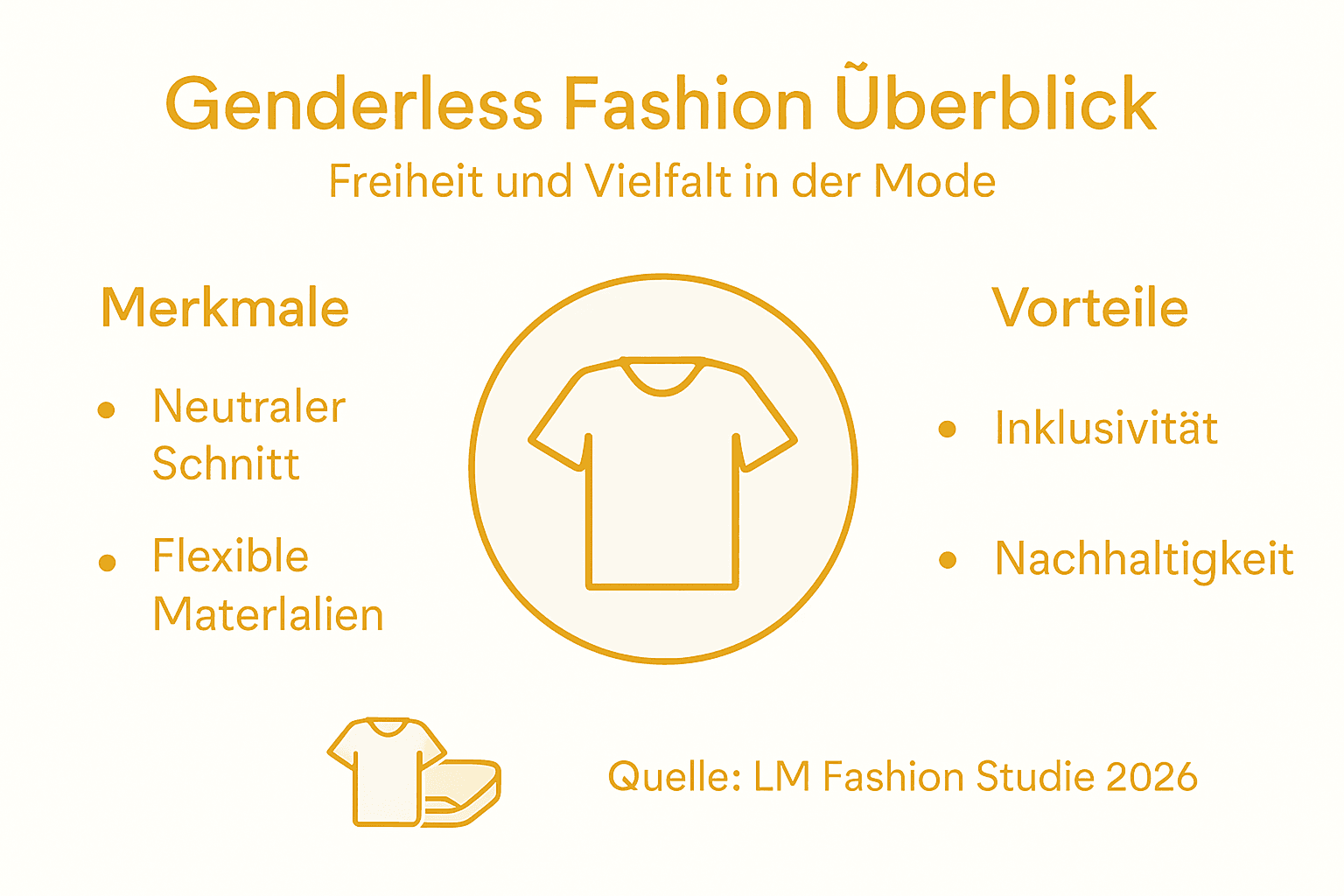 Diese Infografik bietet einen anschaulichen Überblick über geschlechtsneutrale Mode.